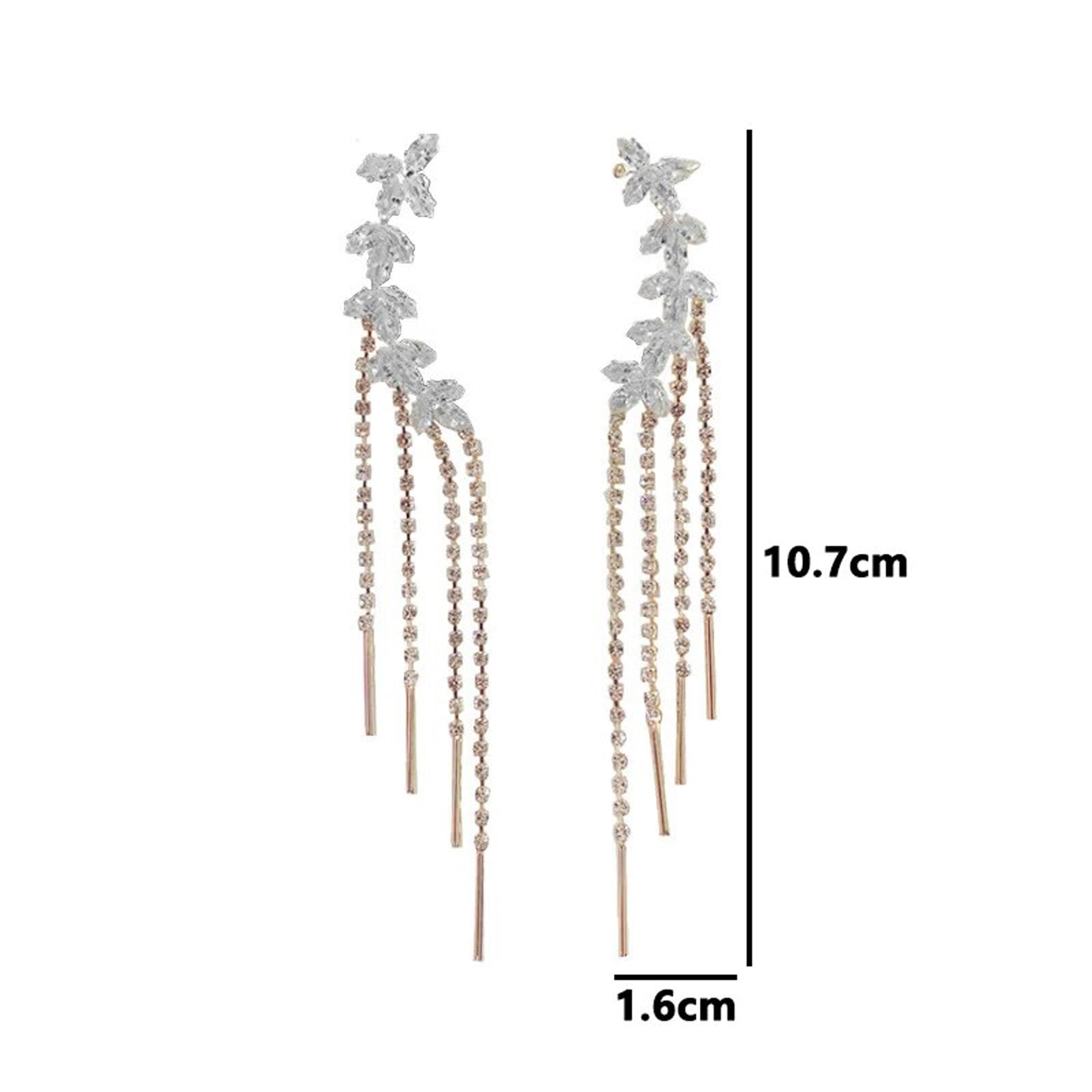 Gold Plated Korean Long Tassel Drop Earrings for Women - Fashion Frill Dangle Earrings Jewelry Gift for Girls | Perfect for Parties, Weddings & Date Nights
