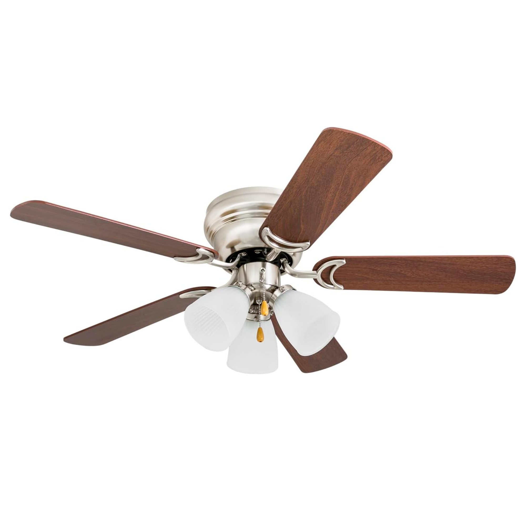 42 Inch Whitley Ceiling Fan with Pull Chain in Satin Nickel Finish - Perfect for Living Room, Bedroom, and Outdoor Patio Cooling