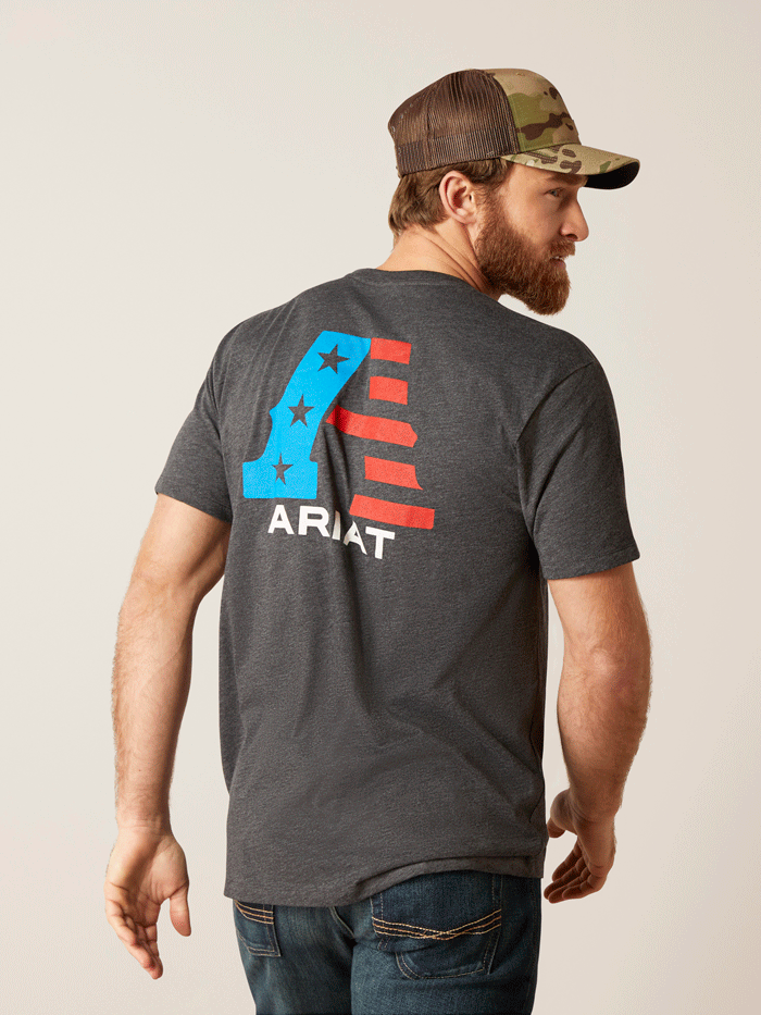 Ariat Men's Short Sleeve T-Shirt - Charcoal Heather | Comfortable Cotton Tee for Casual Wear, Outdoor Activities & Work | US Size A