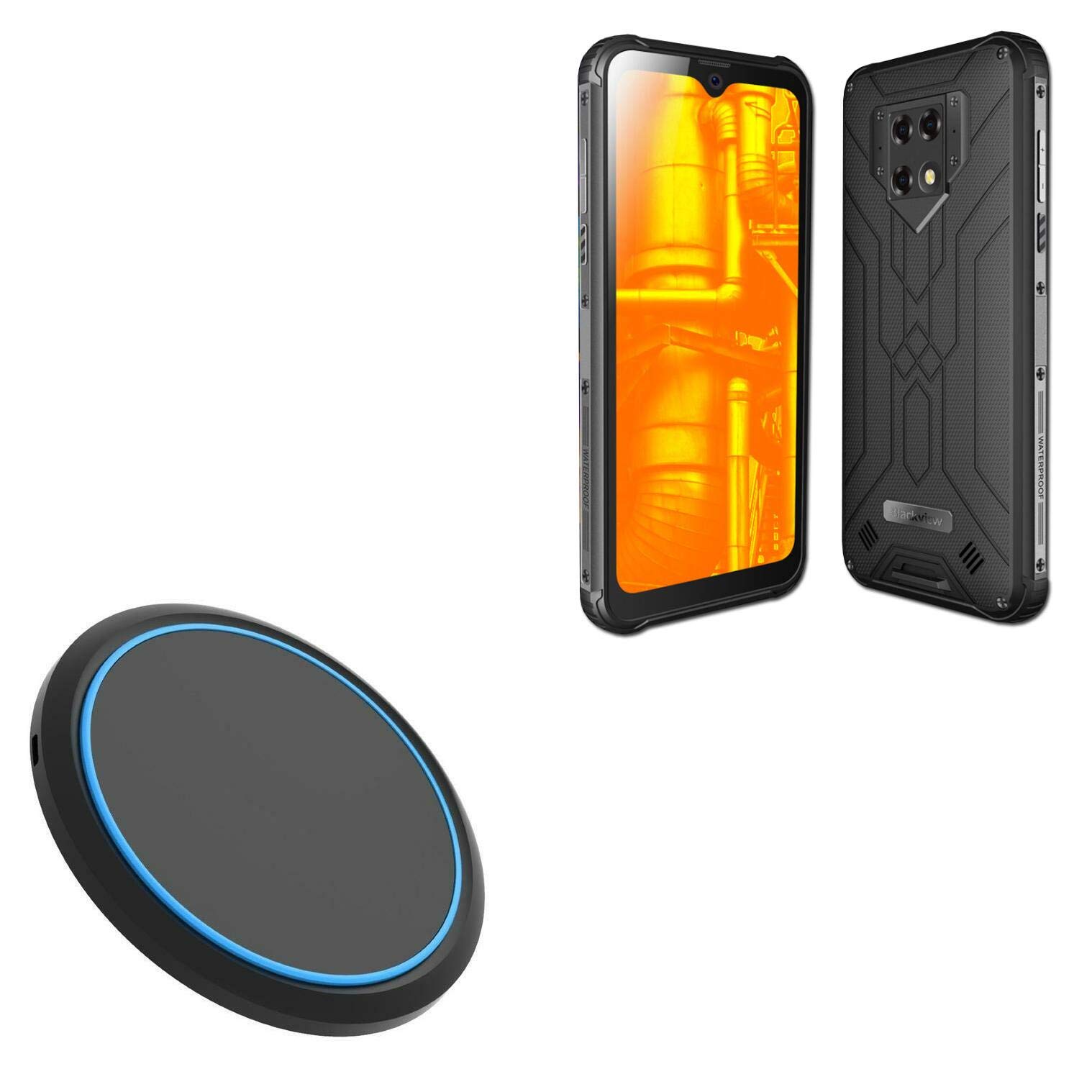 BoxWave SwiftCharge 15W Qi Wireless Charger Compatible with Blackview BV9800 Pro - Fast Circular Desktop Charger with QC3.0 Support | Perfect for Home, Office & Travel Charging