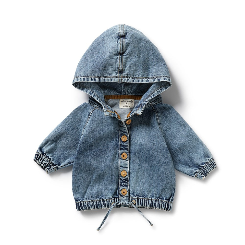 Organic Denim Jacket for Women & Men - Eco-Friendly Cotton Vintage Style Jacket - Casual Outerwear for Spring, Fall & Everyday Wear