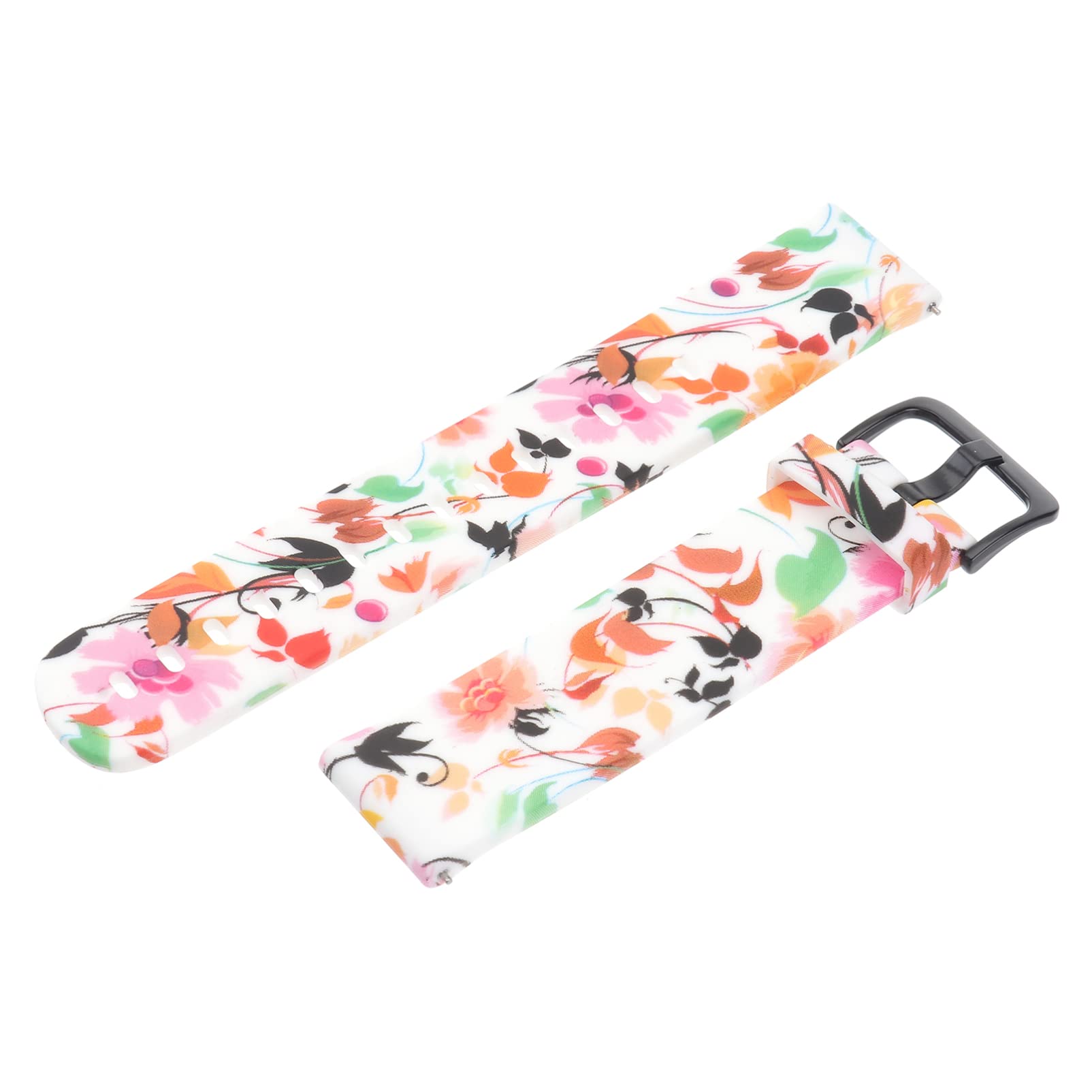 **iplusmile Quick Release Silicone Watch Band - Youth Style Multi-Pattern Wrist Strap Compatible with Smartwatches (Flowers Bird Design) - Perfect for Casual Wear, Sports & Everyday Use**