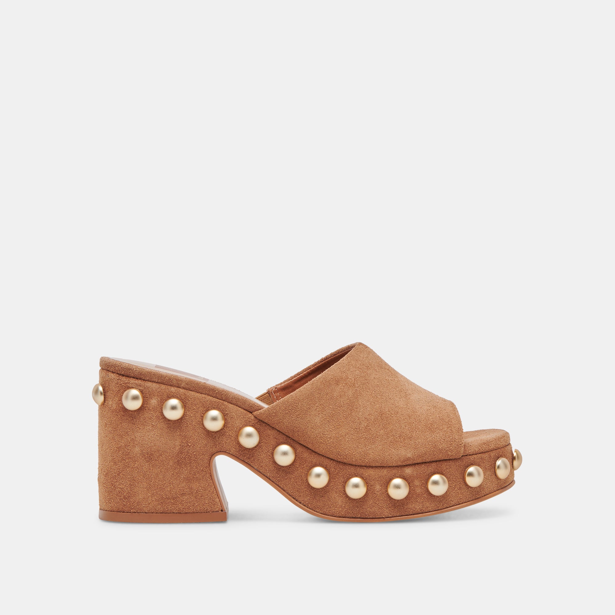 Glori Heels Pecan Suede - Women's Stylish Block Heel Pumps for Office, Party & Special Occasions