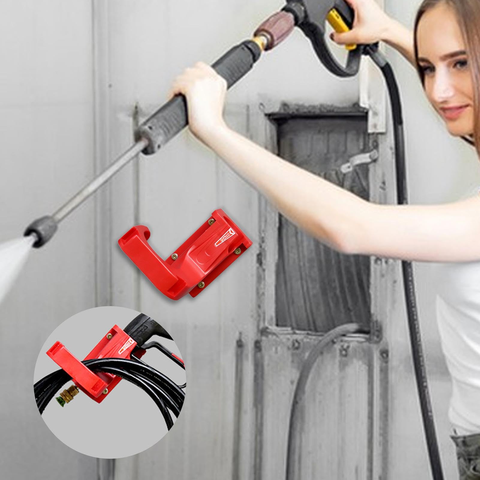 Wall Mount Garden Hose Hanger - Garage & Workshop Organizer for Car Washer Tools