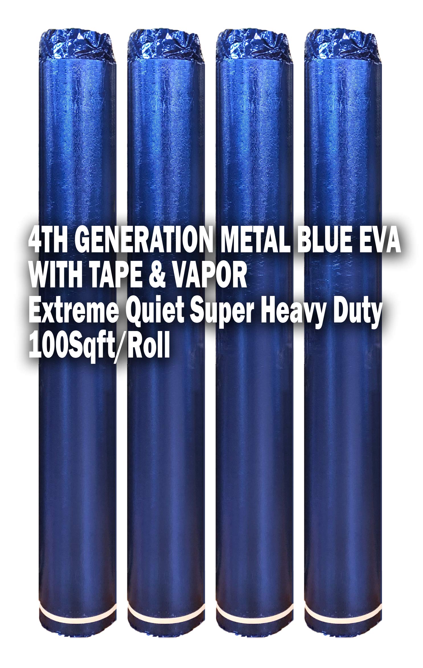 400SQFT AMERIQUE 4th Gen High-Density Luxury Metal Blue 2.5MM EVA Foam Flooring Underlayment with Tape & Vapor Barrier - Closed-Cell Technology for Home Gym, Playroom, and Basement Floor Protection