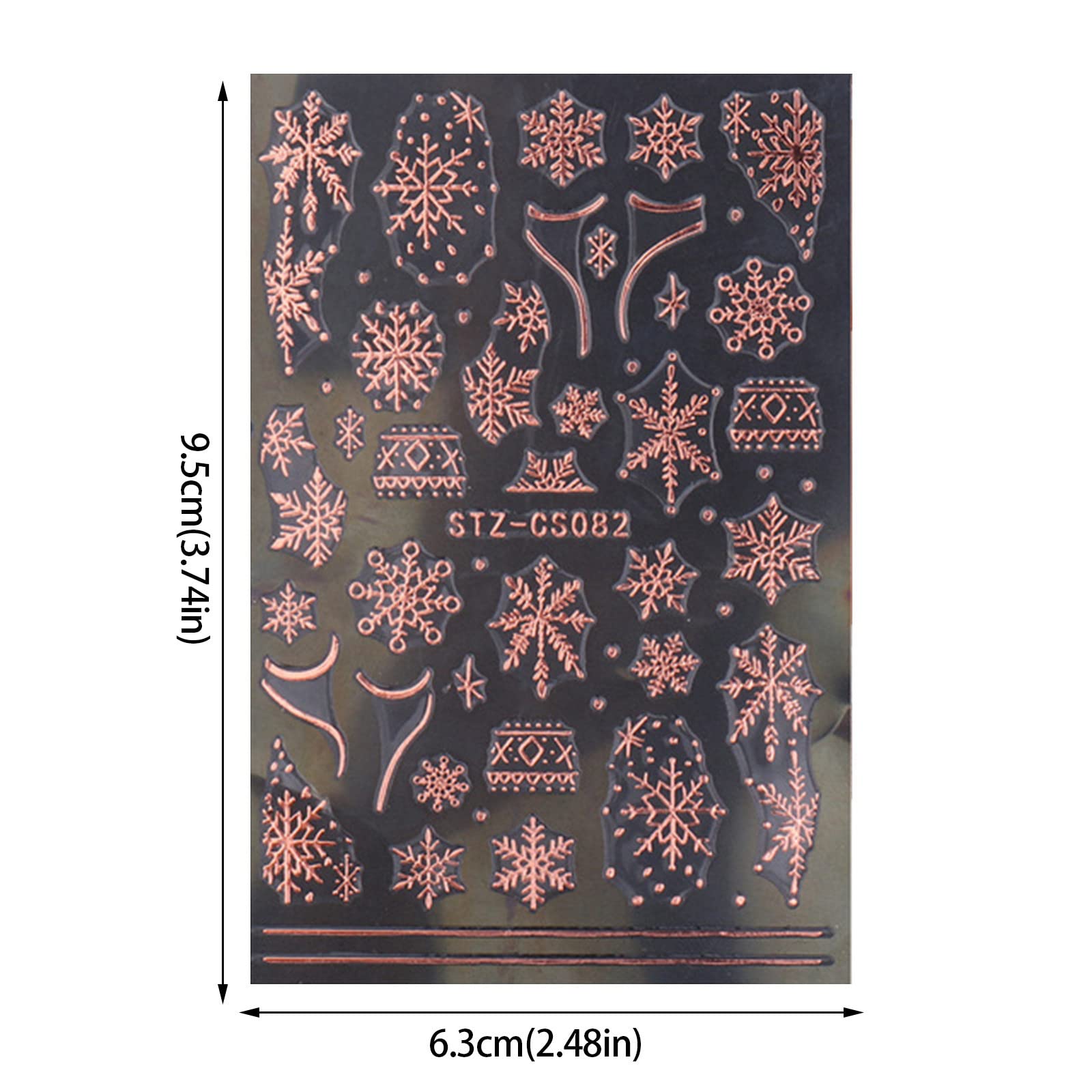 3D Snowflake Nail Stickers - Winter Christmas DIY Manicure for Holiday Parties