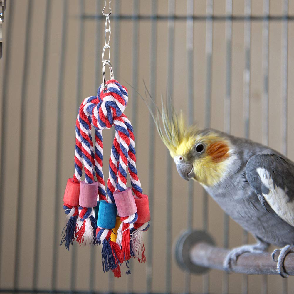 LZKW Parrot Climbing Chew Toy - Safe Rounded Smooth Design for Birds, Parakeets, Cockatiels - Perfect for Cage Play, Exercise & Beak Trimming