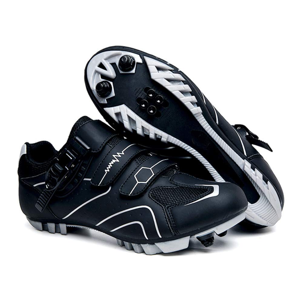 **Men's SPD Mountain Bike Shoes - Breathable MTB & Road Cycling Shoes with Cleats - White Size 43EU (265mm/8UK/9US) - Ideal for Trail Riding, Commuting & Outdoor Adventures**