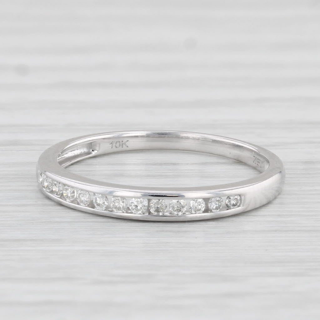 0.15ctw Diamond Wedding Band Ring - 10k White Gold Size 6.75 - Stackable Bridal Ring for Women - Perfect for Anniversary, Engagement & Everyday Wear