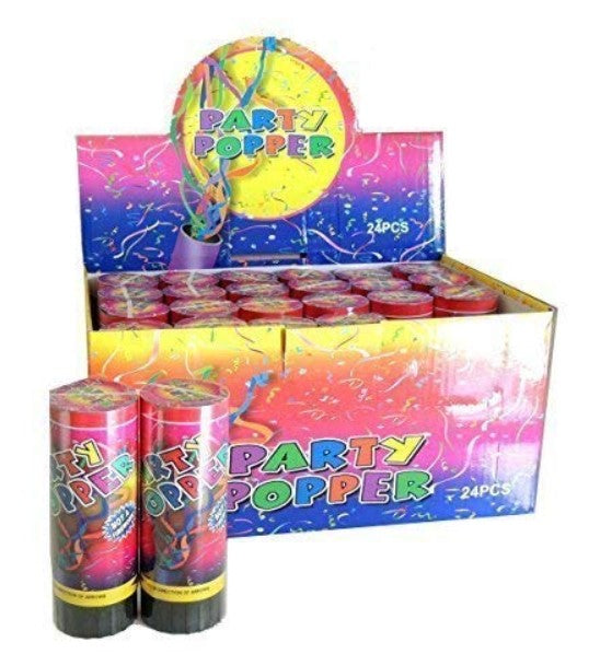 10cm Party Poppers - Colorful Confetti Cannon for Celebrations, Birthdays, Weddings & New Year's Eve Parties - Pack of 12