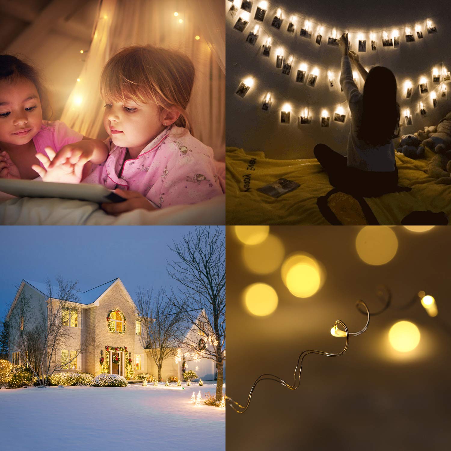 TingMiao 33ft 100 LED Copper Wire Fairy Lights - 8 Modes USB Powered String Lights with Remote Control, Warm White (2 Pack) - Perfect for Wedding, Party, Home, Christmas & Indoor/Outdoor Decoration