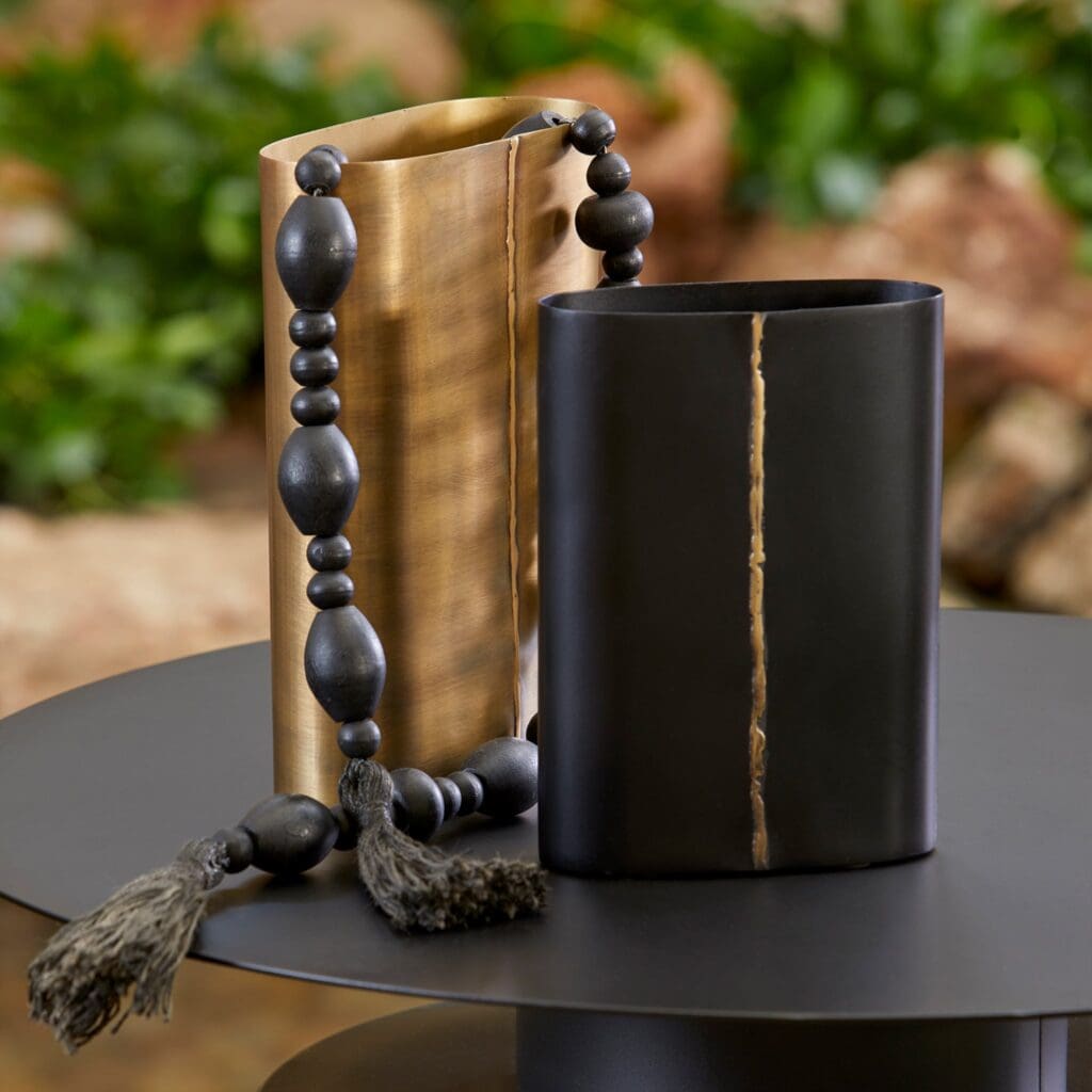 Cyan Design 11358 Begonia Vase - Small Black Ceramic Flower Vase for Home Decor, Wedding Centerpiece, Tabletop Display