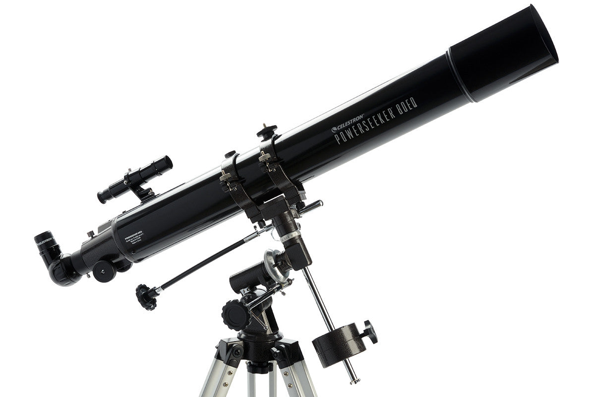 PowerSeeker 80EQ Telescope - 80mm Aperture Refractor Telescope for Astronomy Beginners with EQ Mount & Accessories - Perfect for Stargazing, Moon Observation & Astrophotography at Home or Outdoor Adventures