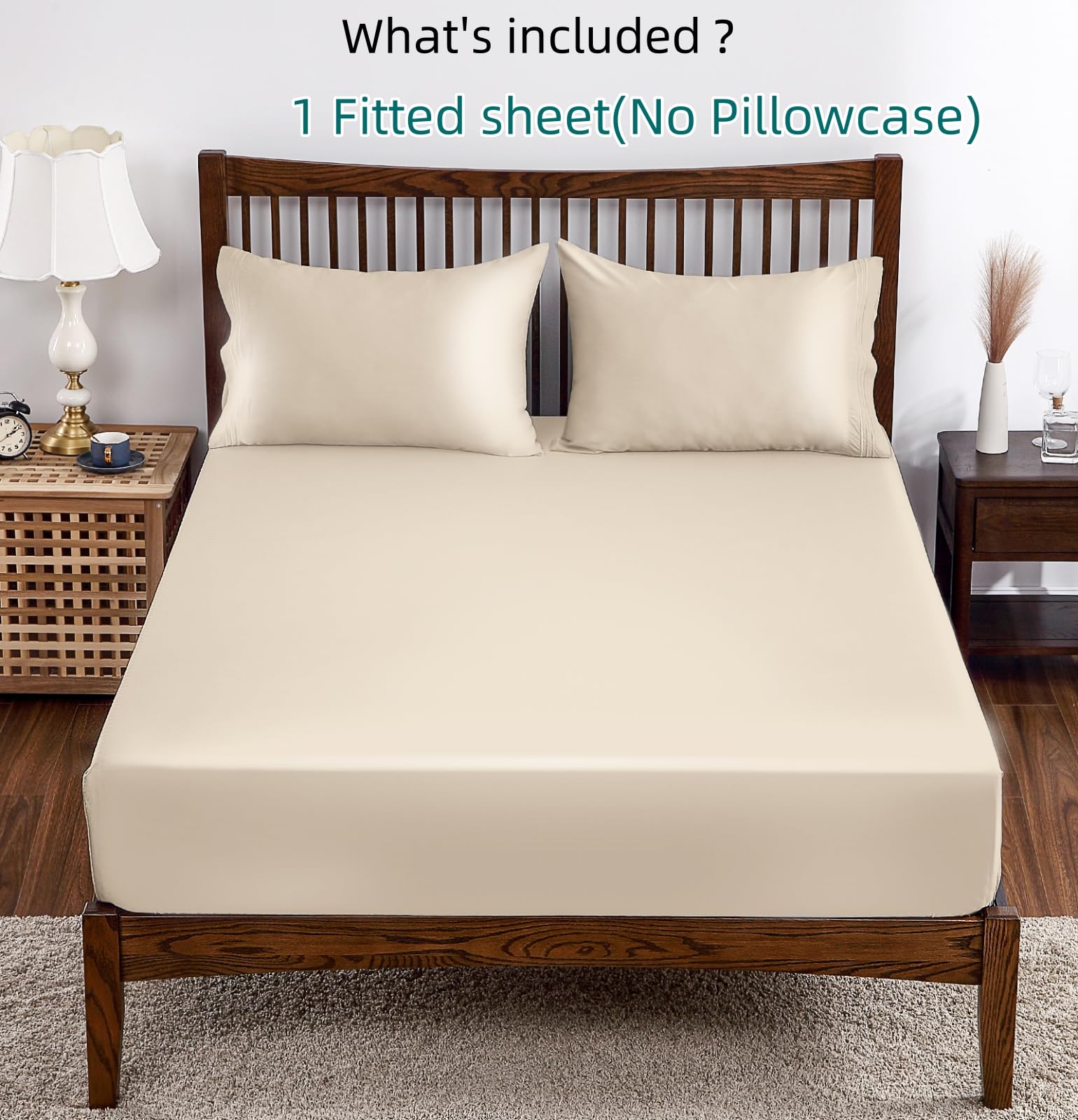 Bamboo Viscose Fitted Sheet Queen Size - 400 Thread Count, 80