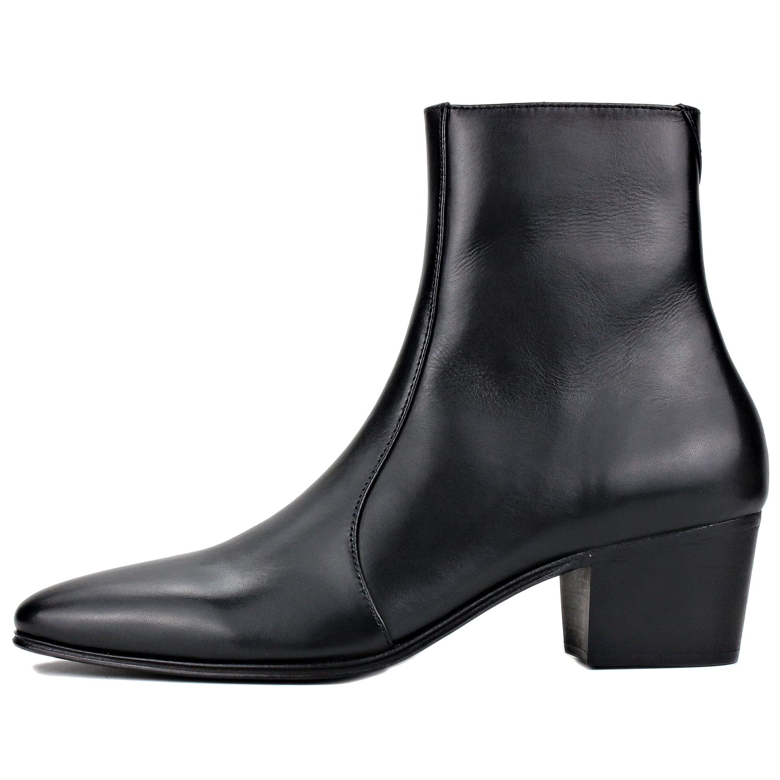 OSSTONE Men's Chelsea Ankle Boots - Genuine Leather Chukka Boots with Casual Heel for Retro Dress Style | Perfect for Office, Dating & Night Out