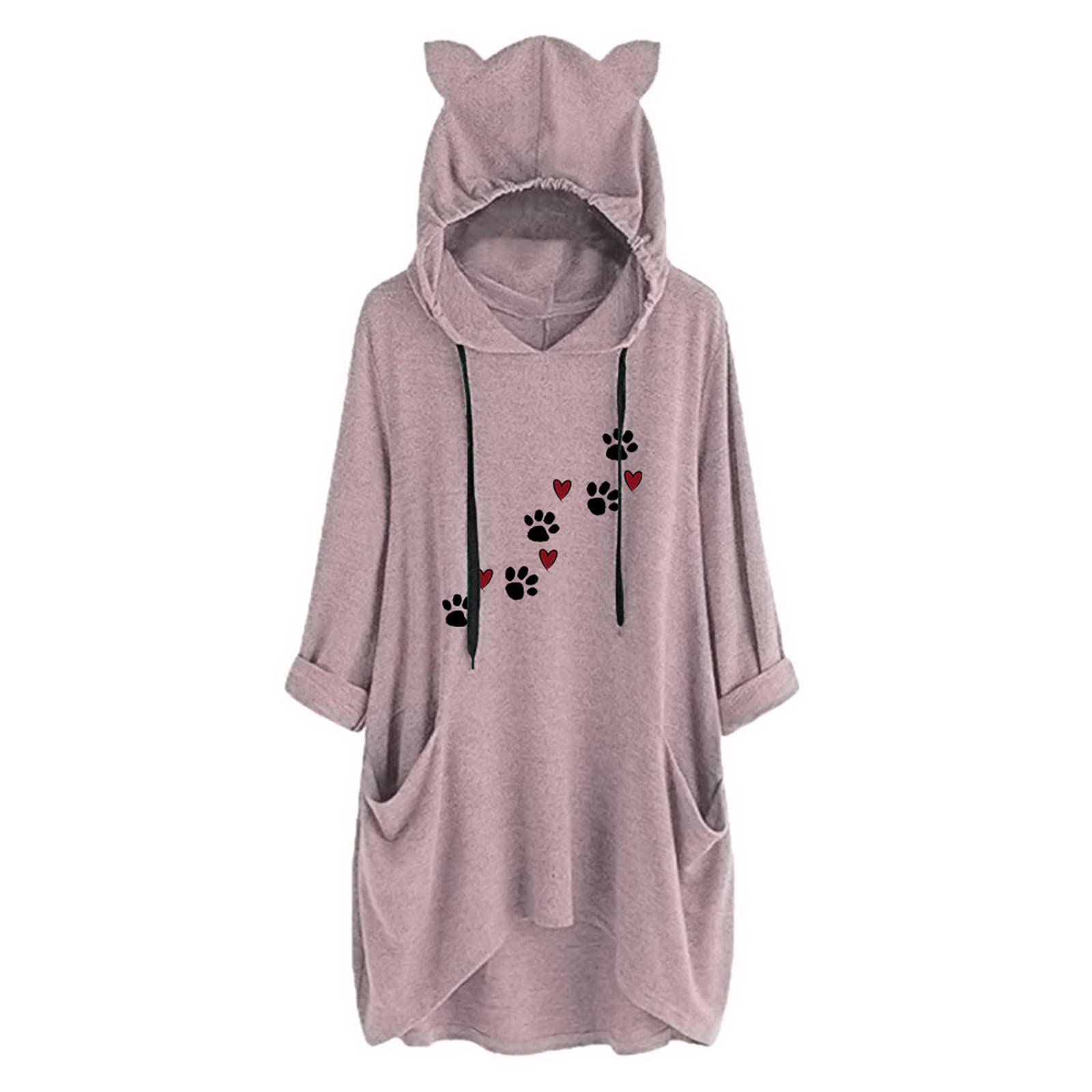 Women's Christmas Long Sleeve Tunic Tops with Reindeer & Snowflake Print - Casual Flowy Blouse with Pockets for Holiday Parties & Winter Outfits