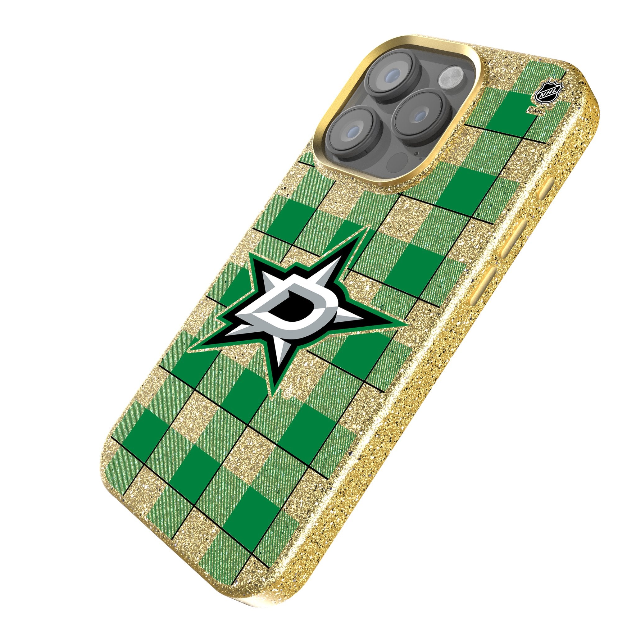 Dallas Stars Plaid Rhinestone Phone Case for iPhone & Samsung - Stylish Protection for Hockey Fans & Game Days