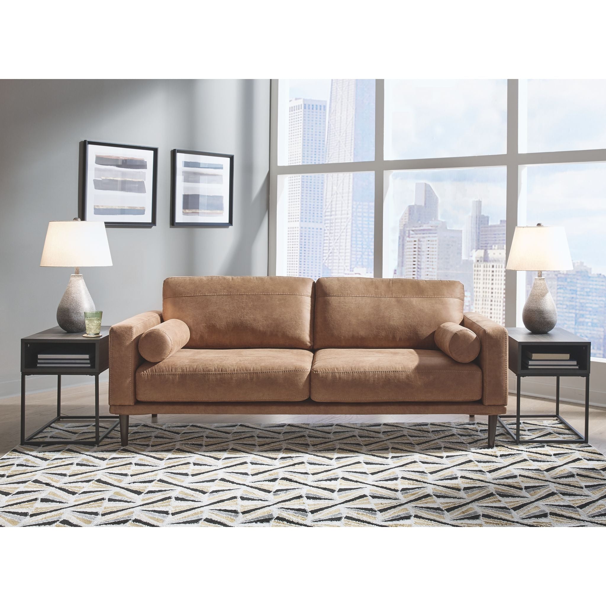 Arroyo Sofa in Caramel - Modern Comfortable Sectional Couch for Living Room, Lounge & Family Room