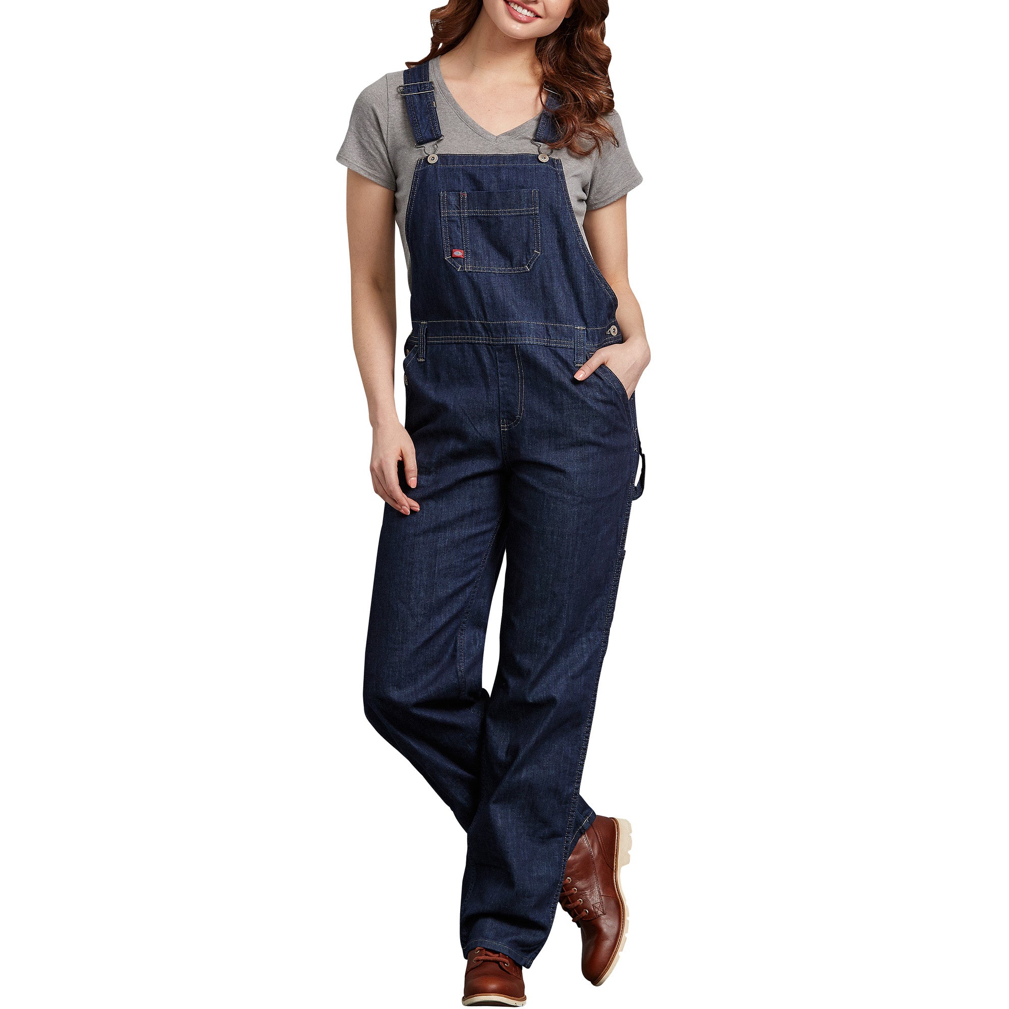Dickies Women's Denim Bib Overalls FB206 - Durable Workwear for Women - Perfect for Farming, Construction & Casual Wear