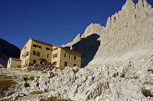 20x30 Inch Laminated Mountain Rose Garden Dolomites Poster - Vibrant Colors & HD Print - Perfect for Home Decor, Office Wall Art & Gift Giving