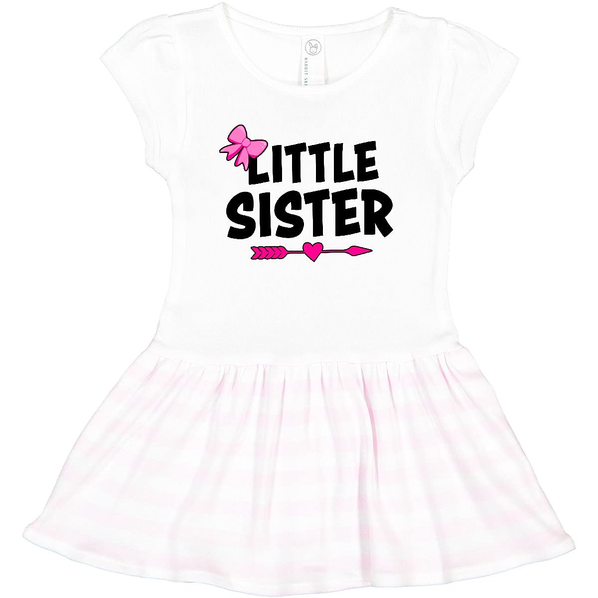 Inktastic Little Sister with Bow and Arrow Toddler Dress - Cute Casual Outfit for Girls, Birthday Gift, Family Matching Outfits, Playdate & Photo Shoot Attire
