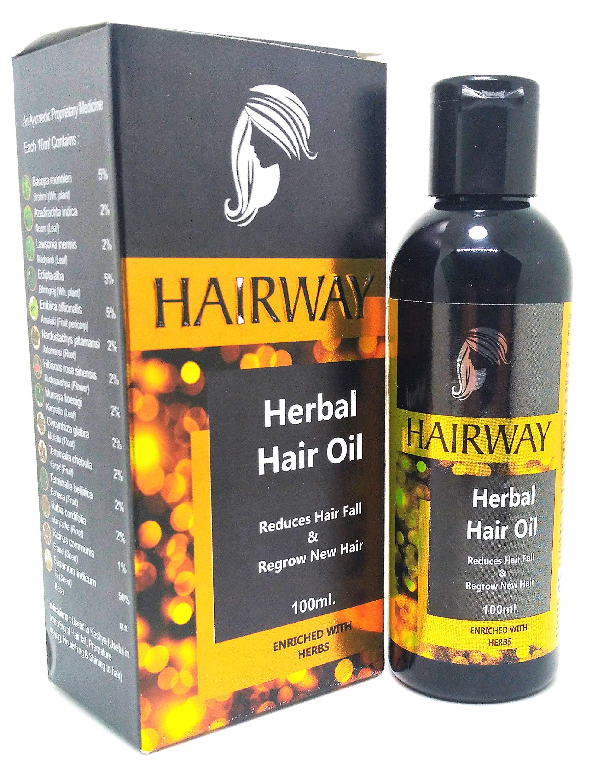 HAIRWAY Herbal Anti-Hairfall & Hair Regrowth Oil - Natural Remedy for Thicker, Stronger Hair | Perfect for Daily Scalp Massage & Hair Care Routine
