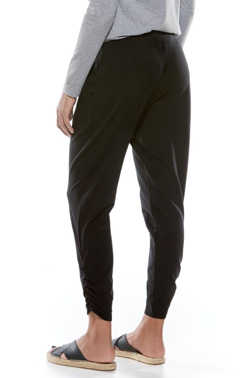 Coolibar UPF 50+ Women's Sun Protective Café Ruche Pants - Lightweight Travel & Outdoor Hiking Pants for Summer Beach Vacations