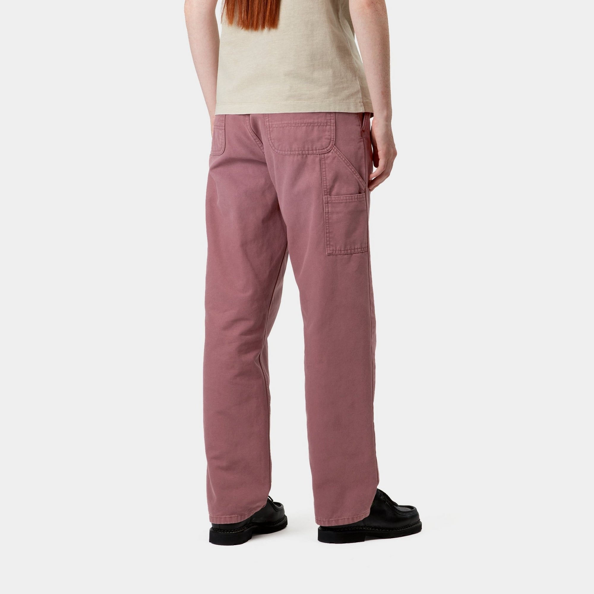 Pierce Straight Leg Pants for Women - Dusky Pink Stone Canvas Fabric | Casual Office Wear & Everyday Comfort