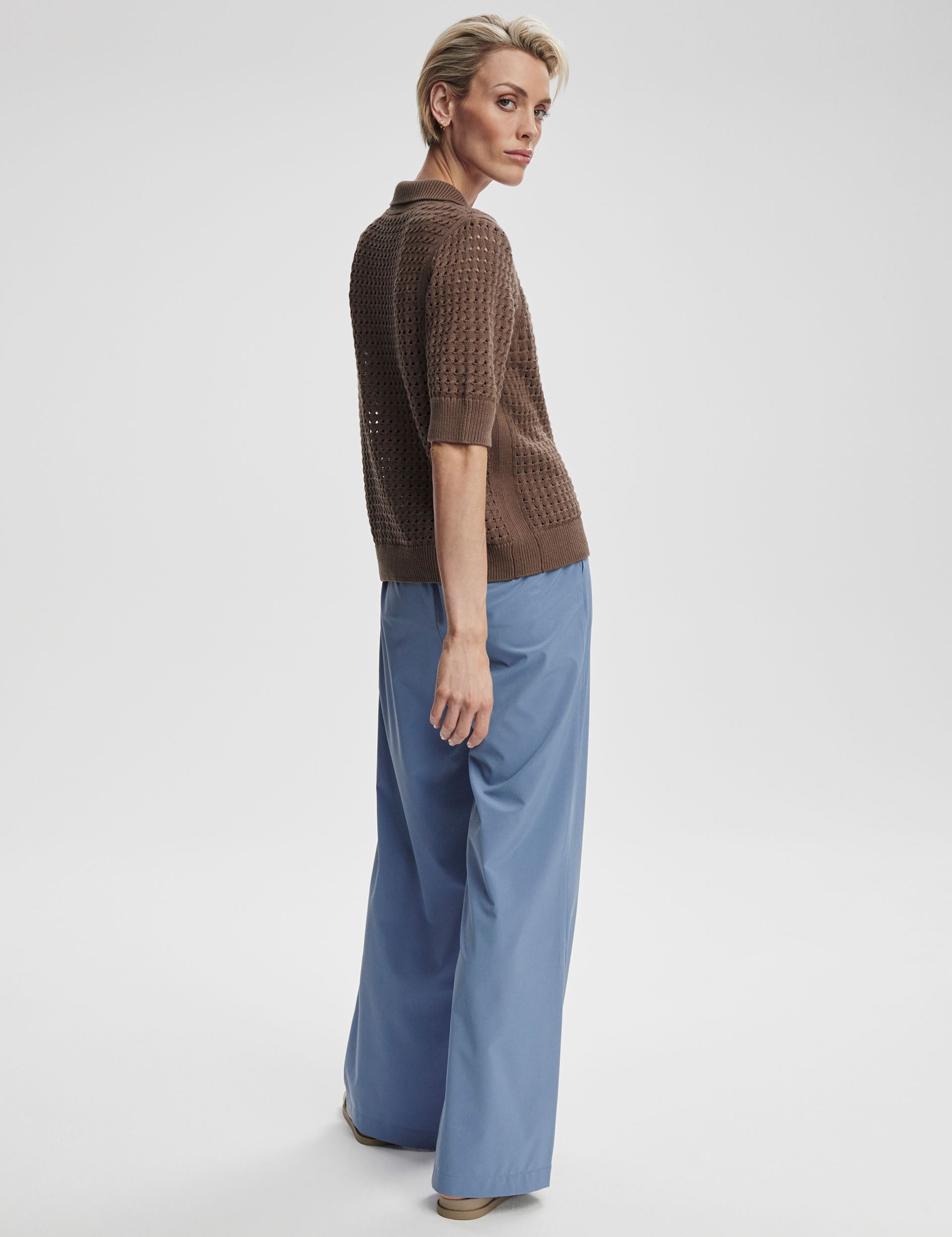 Ellie Knit Shirt Women's Casual Long Sleeve T-Shirt Chocolate Chip Color for Fall Winter Outfits | Office Wear & Weekend Comfort