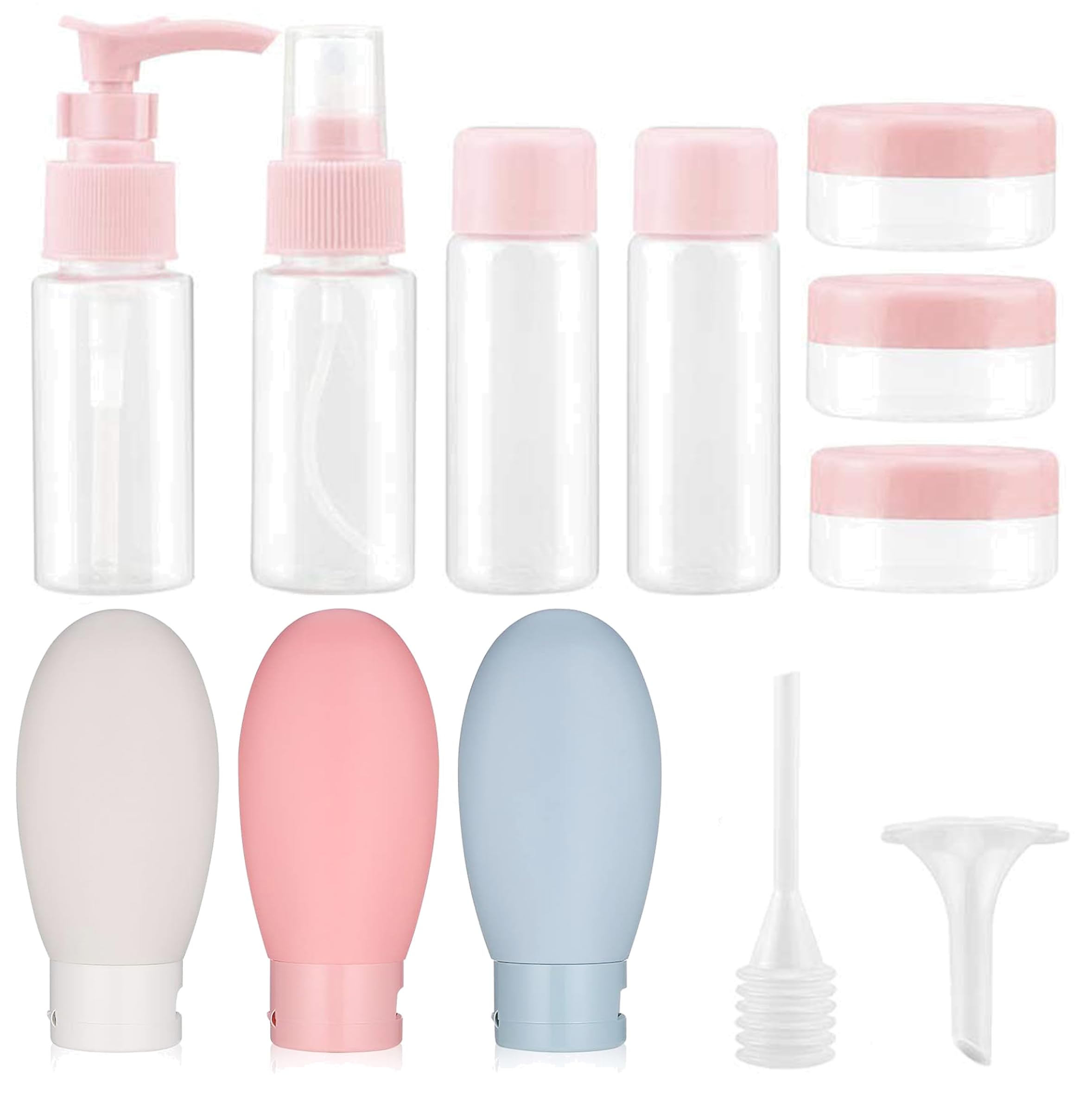 12 in 1 Silicone Travel Bottles Set - Leakproof Refillable Toiletry Containers for Shampoo, Lotion & Cream | Portable Squeeze Bottles for Hand Wash & Cosmetics | Perfect for Air Travel, Gym & Vacation Essentials
