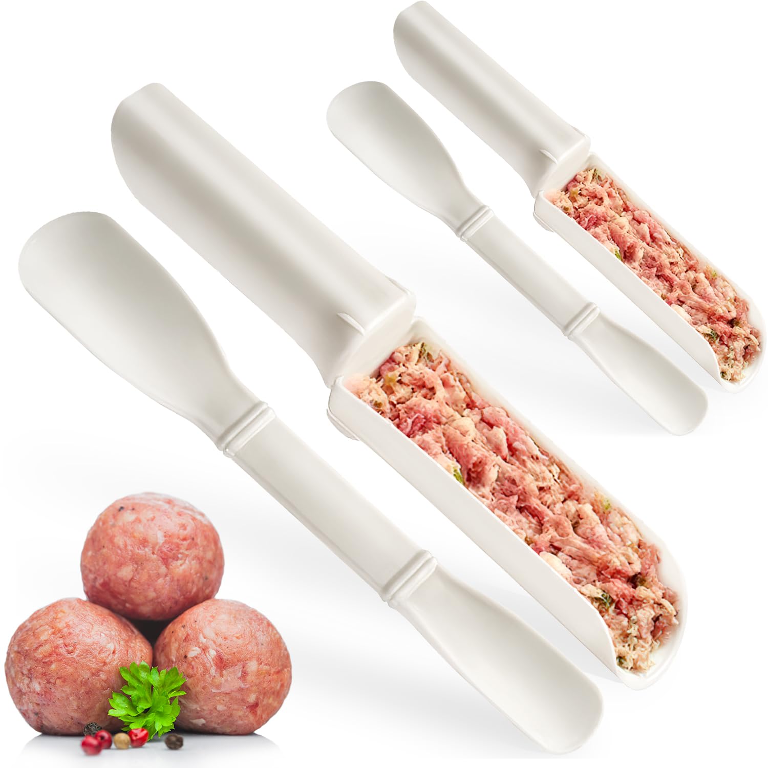 Non-Stick Plastic Meatball Maker Tool - 2 Pack | Easy Meatball Scoop & Baller for Perfect Homemade Meatballs | Ideal for Cooking, Meal Prep & Party Snacks
