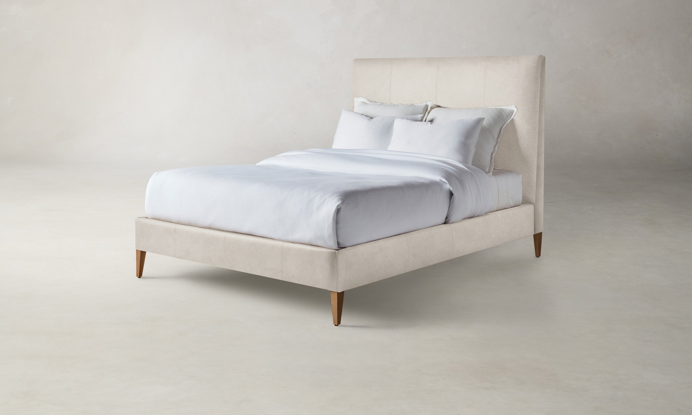 The Essex Bed - Premium Nubuck Leather Upholstered Bed Frame for Luxurious Bedroom Decor | Perfect for Master Bedrooms & Guest Rooms