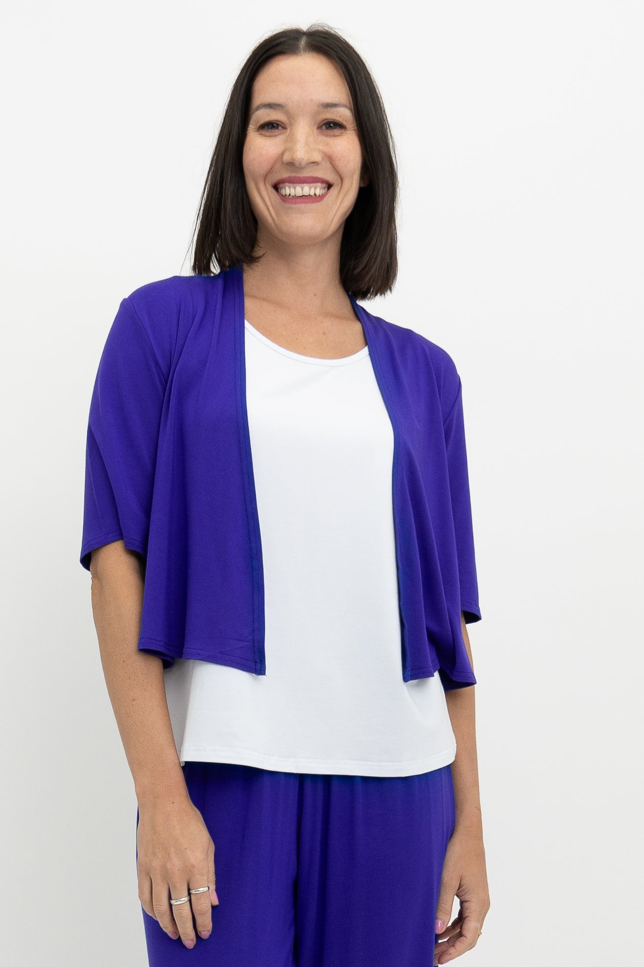 Doda Jacket for Women - Soft Bamboo Fabric, Lightweight & Breathable, Violet Purple Color - Perfect for Outdoor Hiking, Travel & Casual Wear