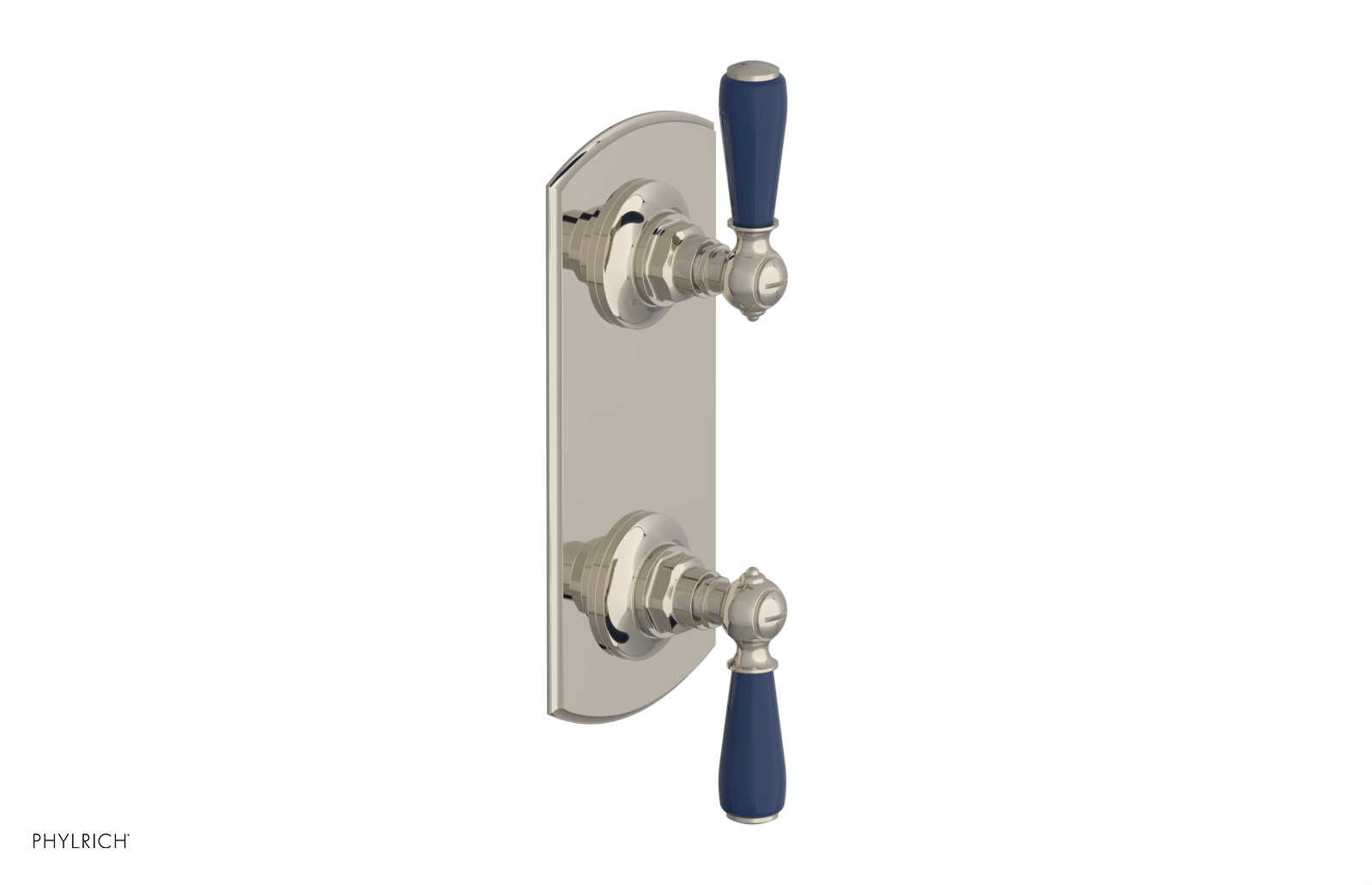 Jamestown Thermostatic Shower Valve with Volume Control & Diverter - Navy Blue Accents (Model 4738) | Perfect for Modern Bathroom Renovations & Spa-Like Shower Experiences