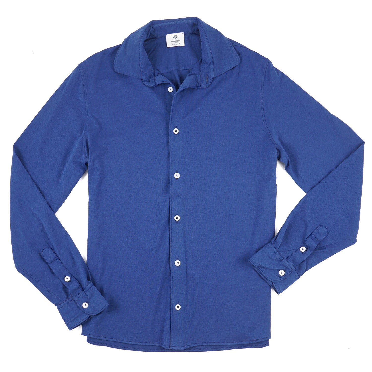 Luigi Borrelli Men's Slim Fit Jersey Cotton Shirt - Breathable & Comfortable Casual Wear for Work & Everyday Outfits