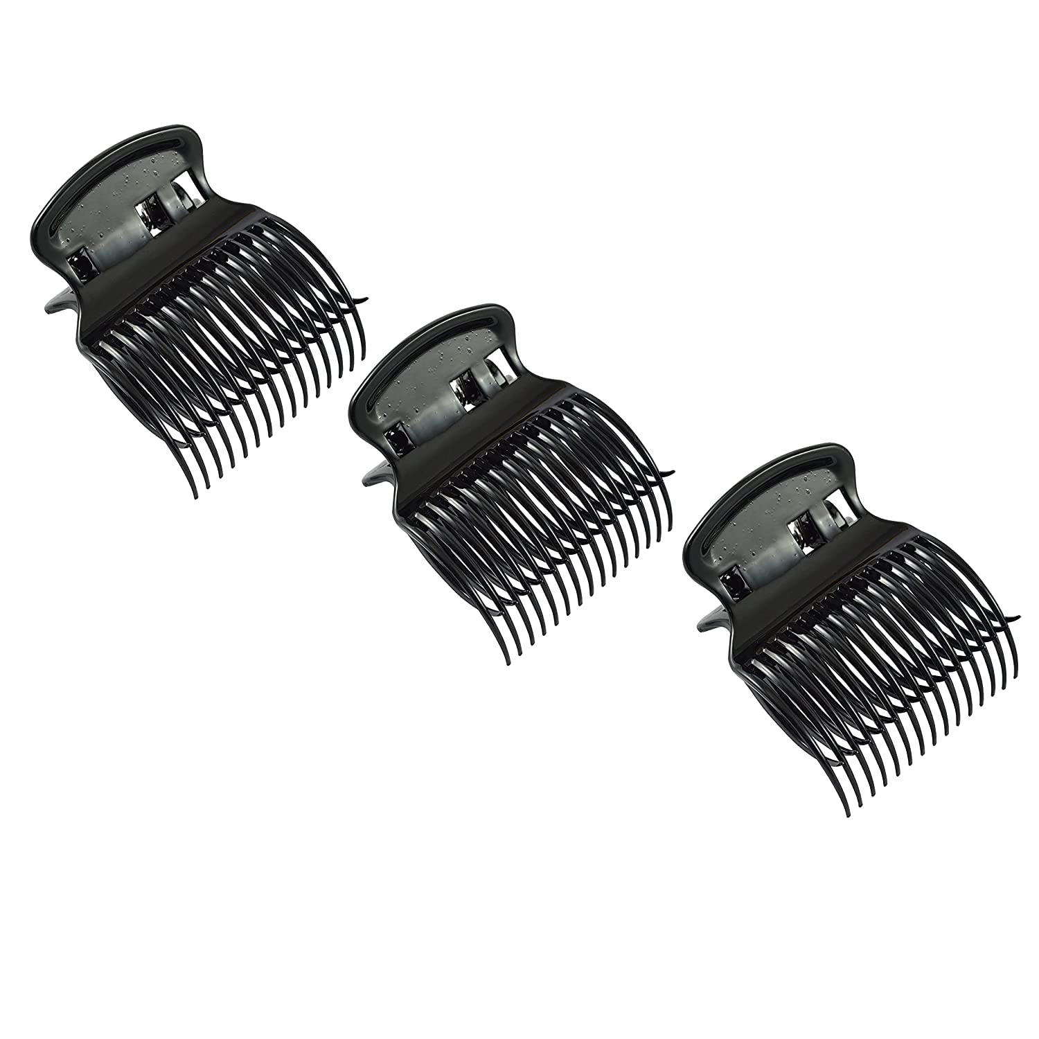 Airclip Narrow Hair Claw Clips for Women - Non-Slip Hair Clutcher with Strong Grip - Perfect for Girls, Teens & Adults (Black, Pack of 3) - Great for Workouts, Office & Everyday Hairstyles