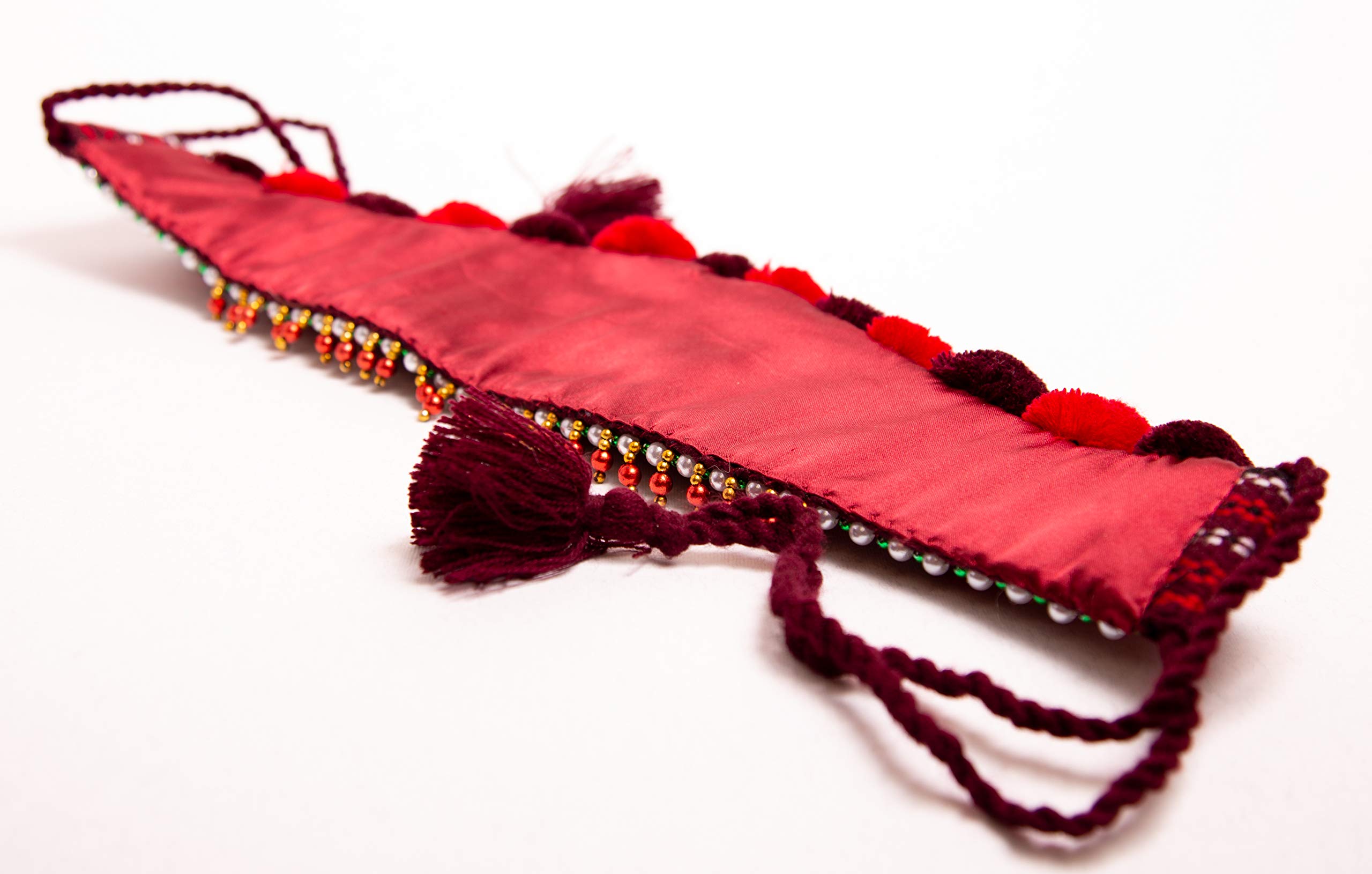 Ukrainian Traditional Wedding Kokoshnik Headpiece & Necklace Set - Handmade Beaded Vyshyvanka Style Easter Headdress Wreath (Red) - Perfect for Bridal Ceremonies, Cultural Festivals & Themed Photoshoots