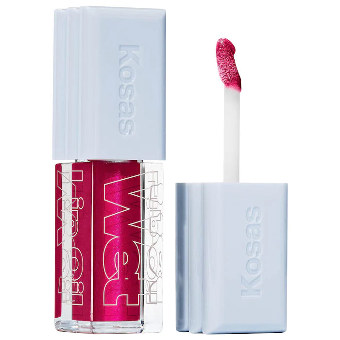 Kosas Gloss Voluminizador Wet Lip Oil - Plumping Peptide Lip Treatment for Fuller Lips | Hydrating & Shiny Lip Gloss for Day & Night Wear