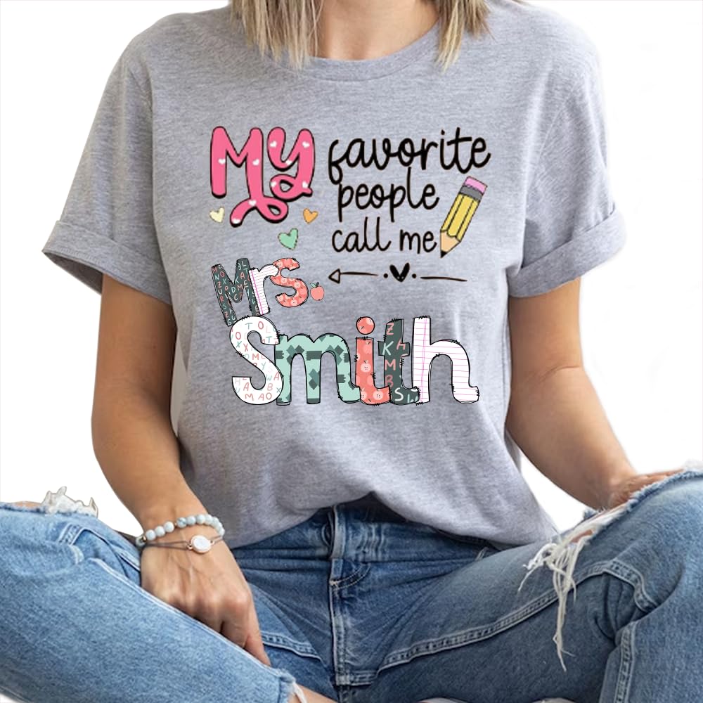 Personalized Kindergarten Teacher Shirts - Custom Grade Level T-Shirts for Women, Unique Teacher Appreciation Gifts | Perfect for Classroom Wear, Teacher's Day & Staff Recognition Events