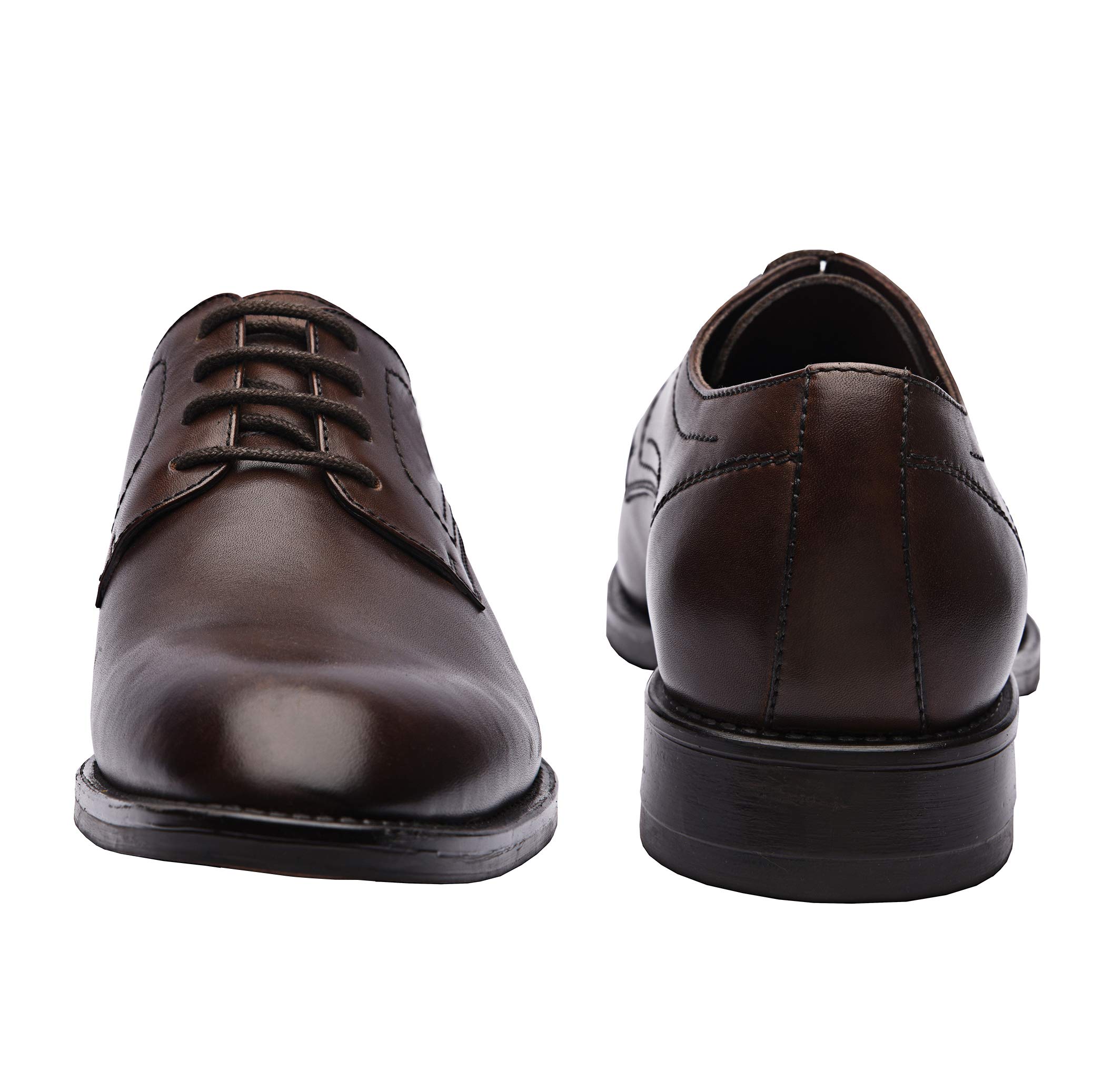 Genuine Leather Men's Dress Shoes - Classic Derby Oxford Business Shoes for Men | Formal Office Wear & Wedding Occasions