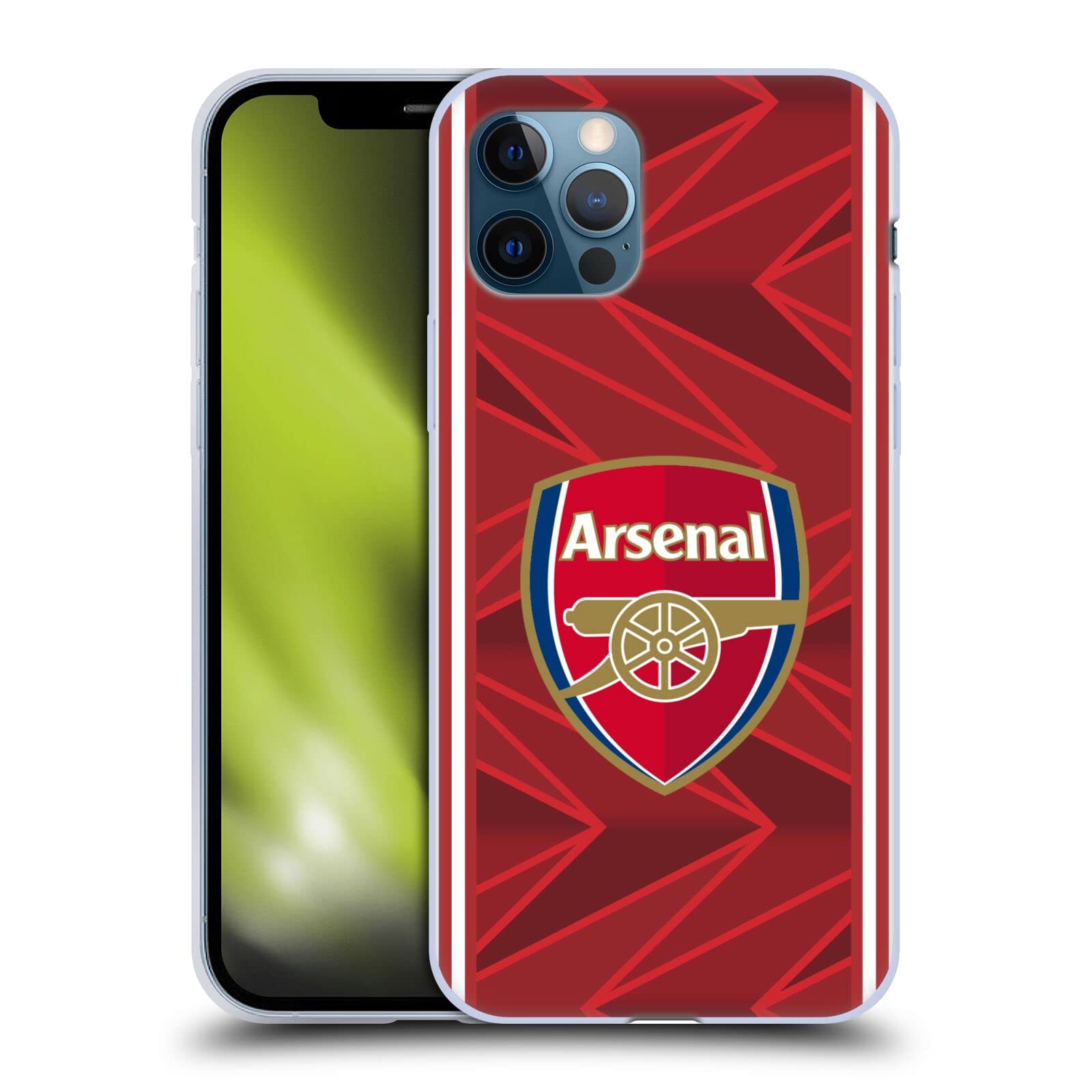 Official Arsenal FC 2020/21 Home Kit Soft Gel Phone Case for iPhone 12/12 Pro - Premium Licensed Football Team Protection - Perfect for Match Days & Fan Gifts