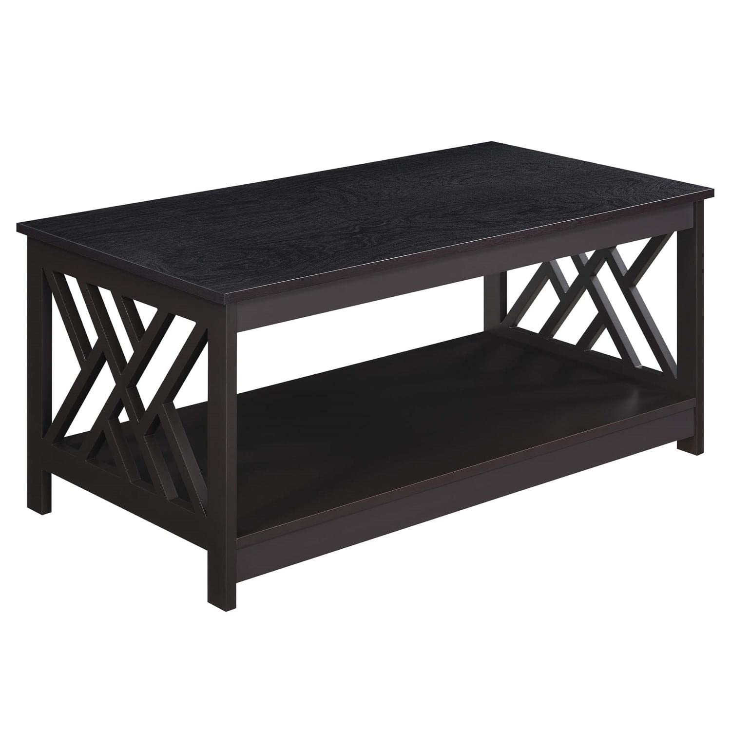 Convenience Concepts Titan Coffee Table - Espresso Finish - Modern Living Room Furniture for Small Spaces - Perfect for Apartments, Dorms & Cozy Homes
