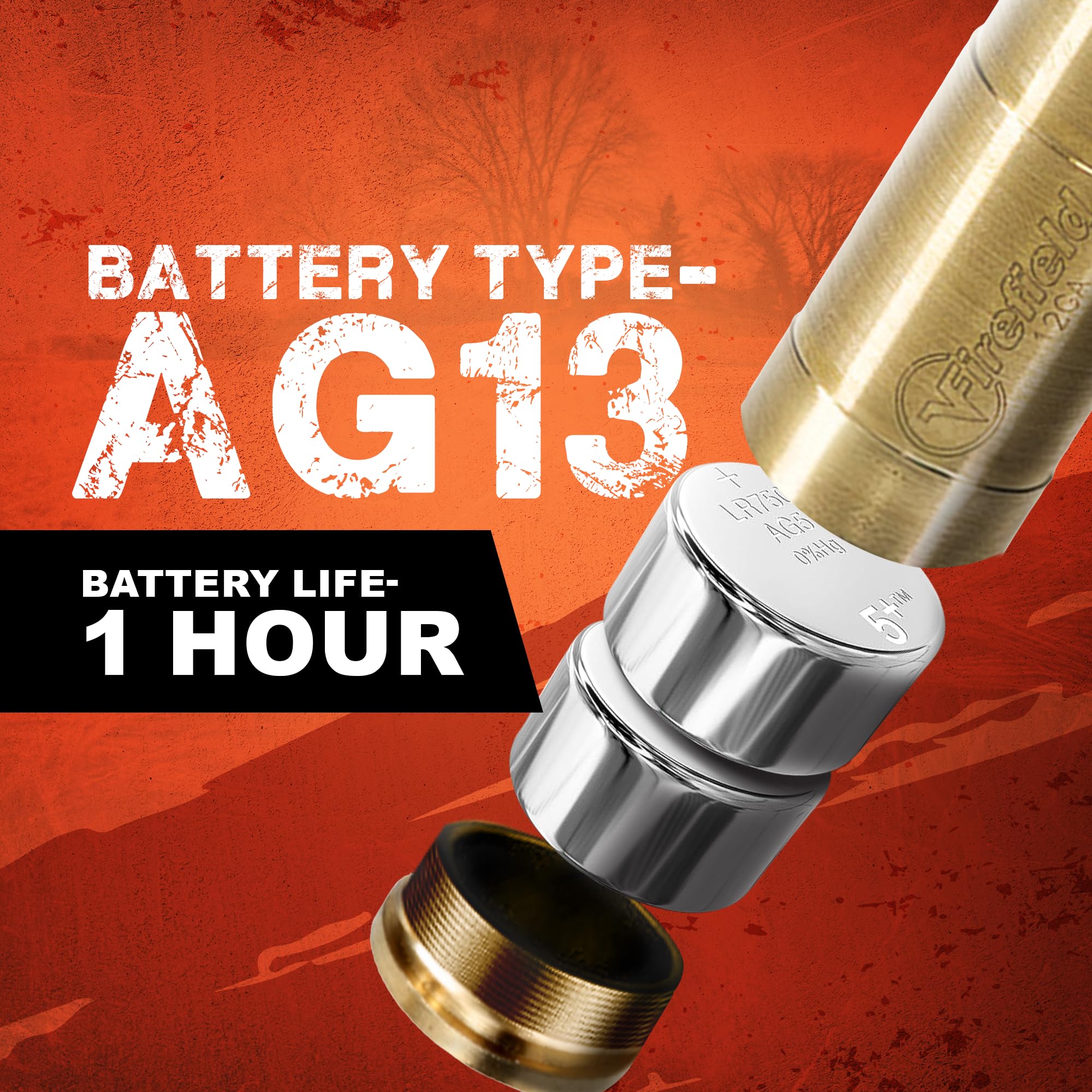 Firefield 12GA In-Chamber Brass Boresighter with Red Laser - Perfect for Shotgun Sight Alignment & Zeroing at the Range or Hunting