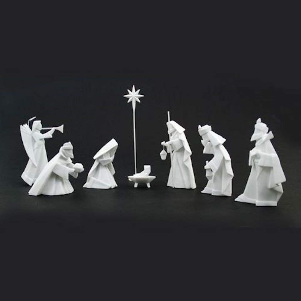 100-Piece 180 Degrees Porcelain Nativity Set - Perfect for Christmas Decorations, Home Displays & Holiday Gifts
