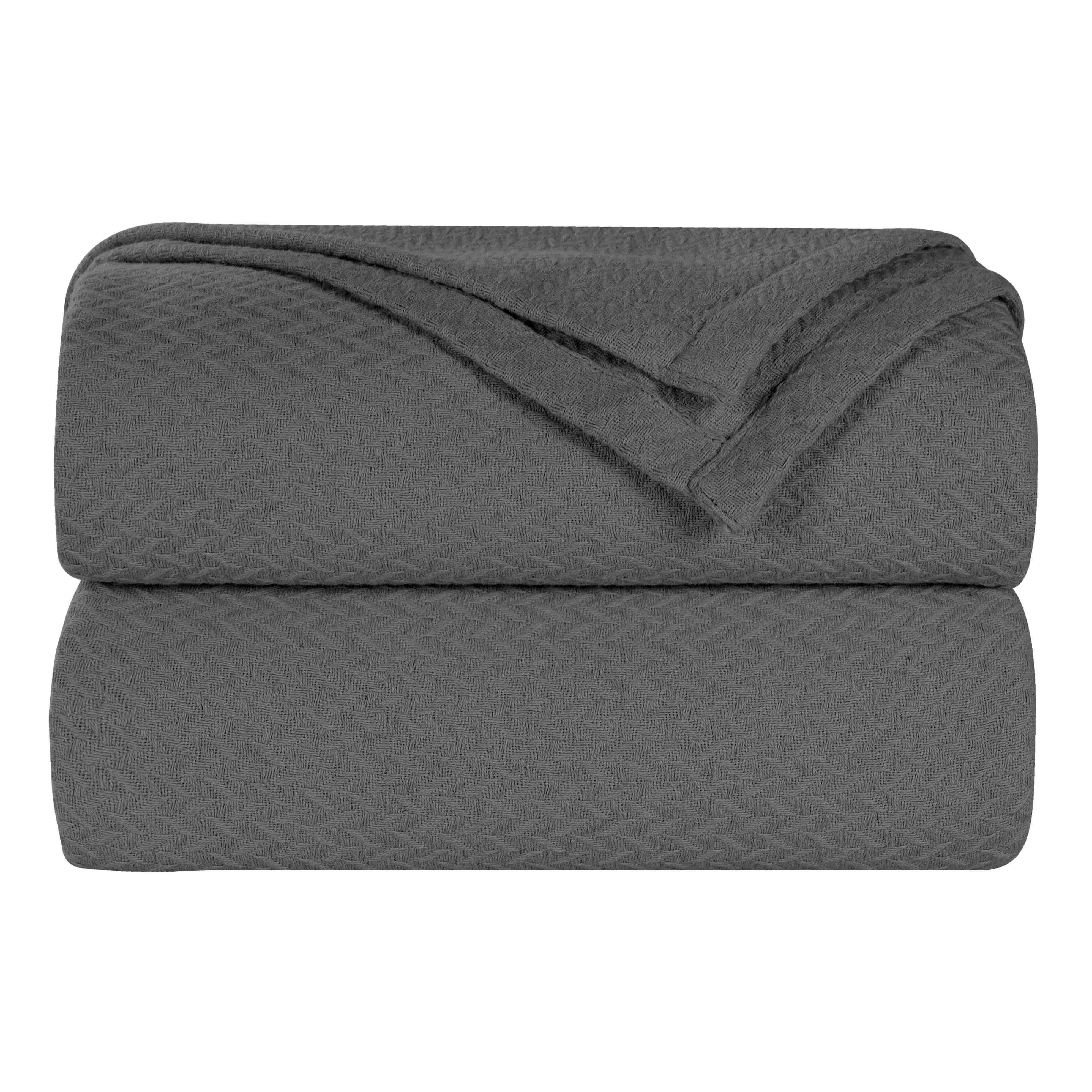 Premium Nobel Cotton Textured Chevron Lightweight Woven Blanket - Soft & Breathable Throw for Sofa, Bed, or Outdoor Picnics - Cozy Home Decor & Travel Companion