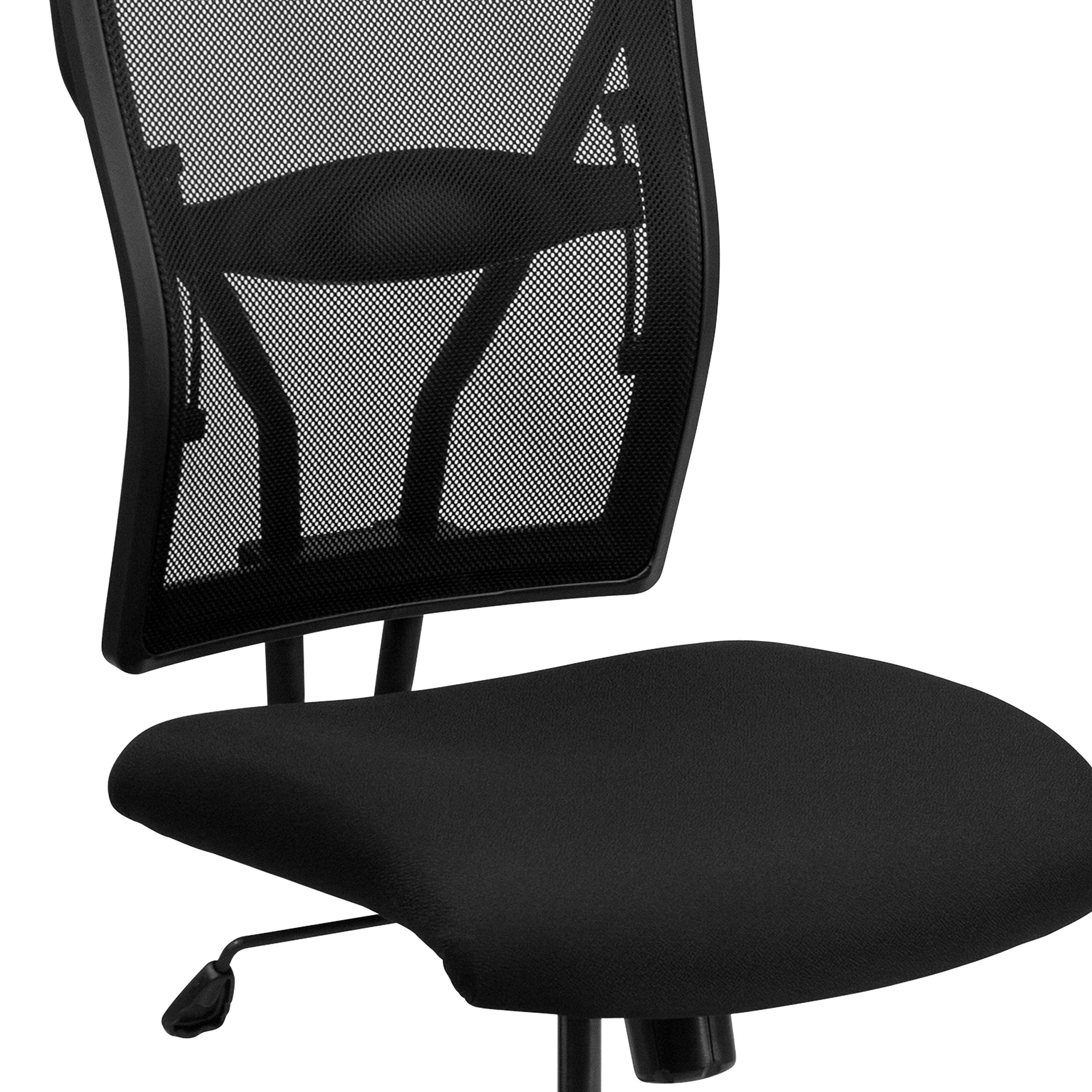400 lb. Heavy Duty Big & Tall Black Mesh Executive Swivel Ergonomic Office Chair with Lumbar Support - Perfect for Home Office, Conference Rooms & Long Work Sessions