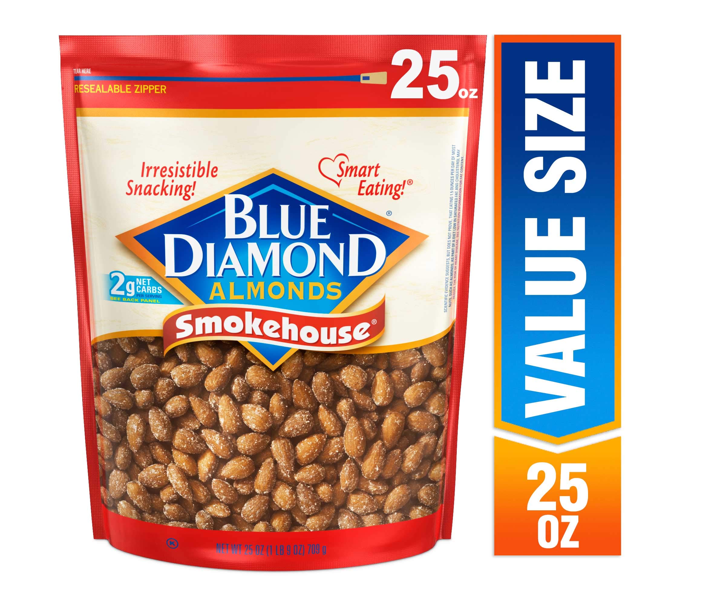 Blue Diamond Almonds Smokehouse & Salt 'N Vinegar Flavored Snack Nuts Bundle - Crunchy Protein Packed Healthy Snacks for Office, Travel & Keto Diet