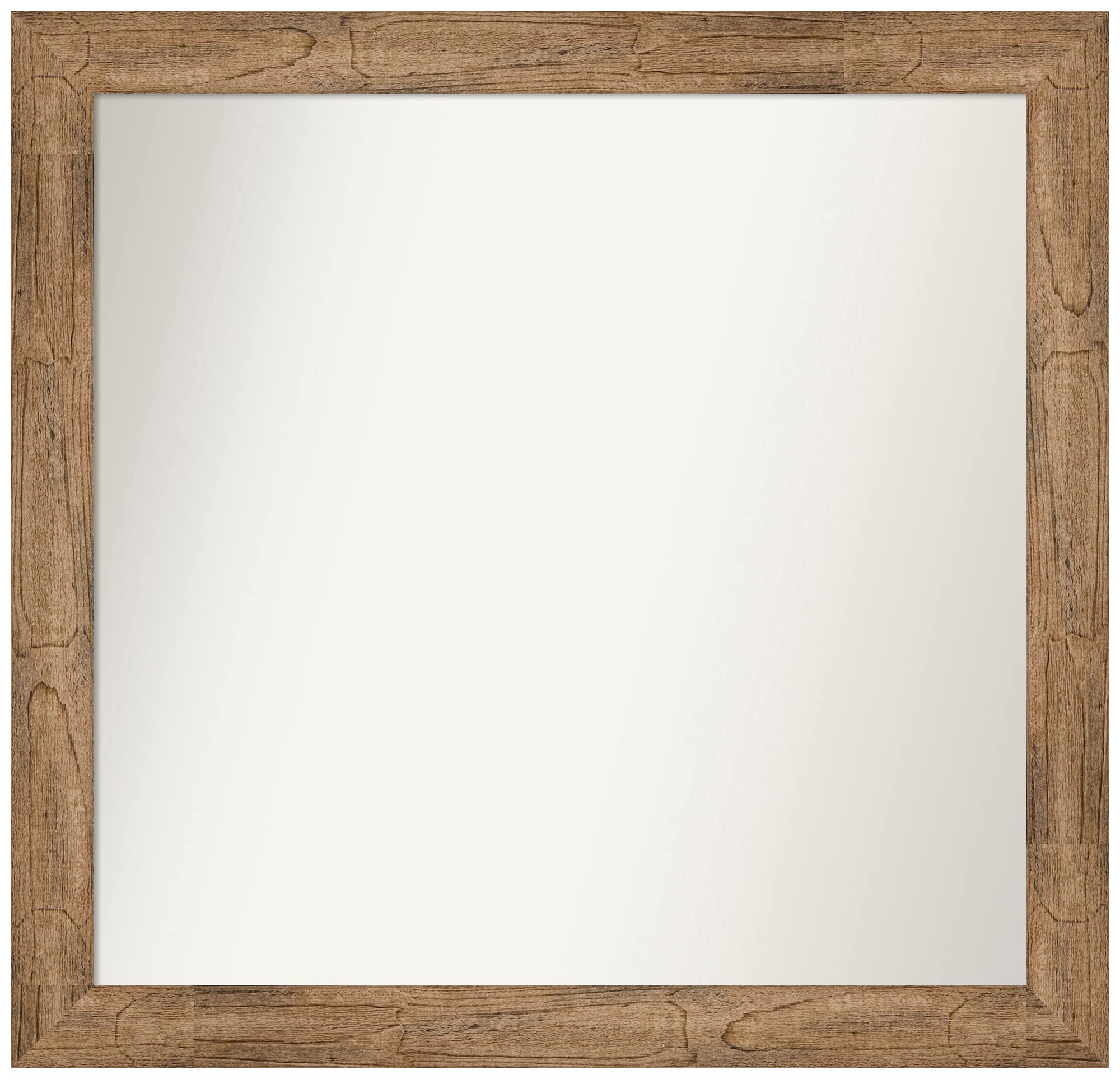 Amanti Art Custom Wall Mirror 25.5 x 26.5 Inches, Owl Brown Narrow Frame - Non-Beveled Edge - Bathroom, Bedroom, Living Room Decor - Various Sizes Available