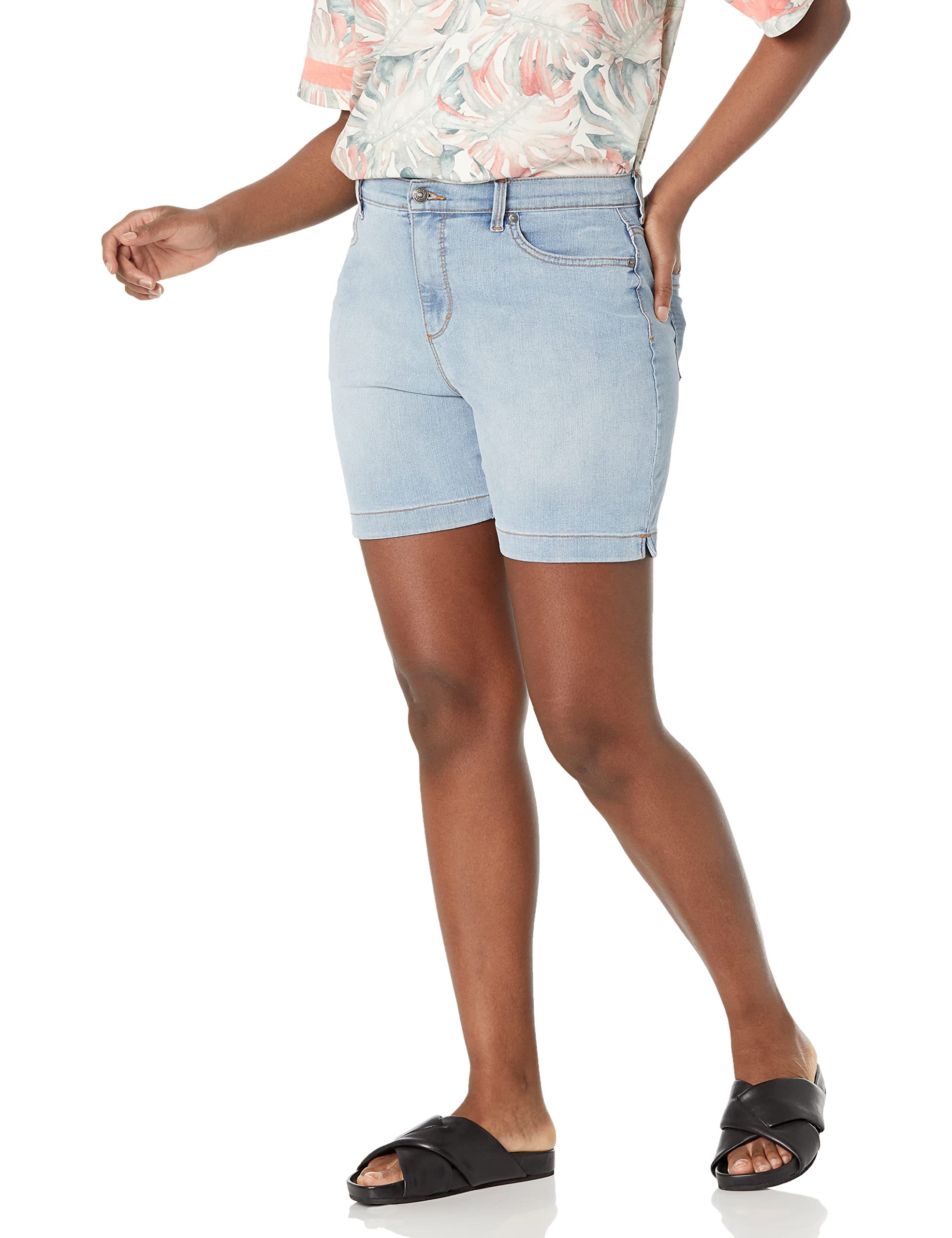 Gloria Vanderbilt Women's Amanda Classic Denim Shorts - Comfortable Stretch Jean Shorts for Casual Wear, Summer Outfits & Beach Vacations