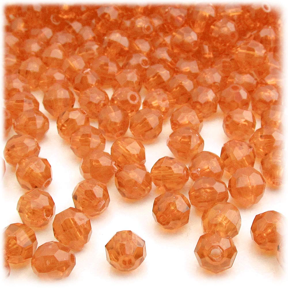 1000pcs 8mm Pink Faceted Plastic Beads - Transparent Round Craft Beads for Jewelry Making, DIY Bracelets, Necklaces & Home Decor